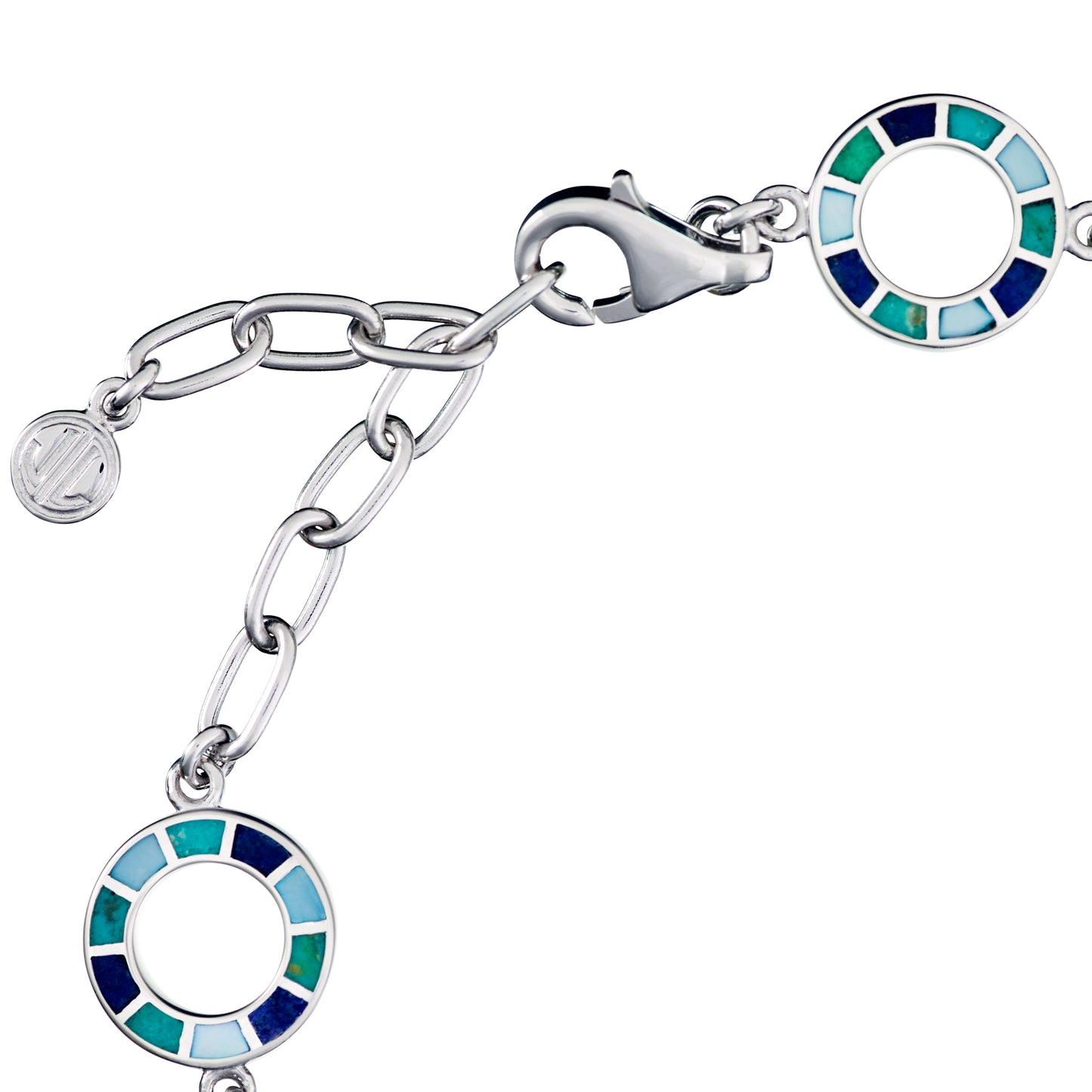 Dash All Around Circle Gemstone Sterling Chain Bracelet