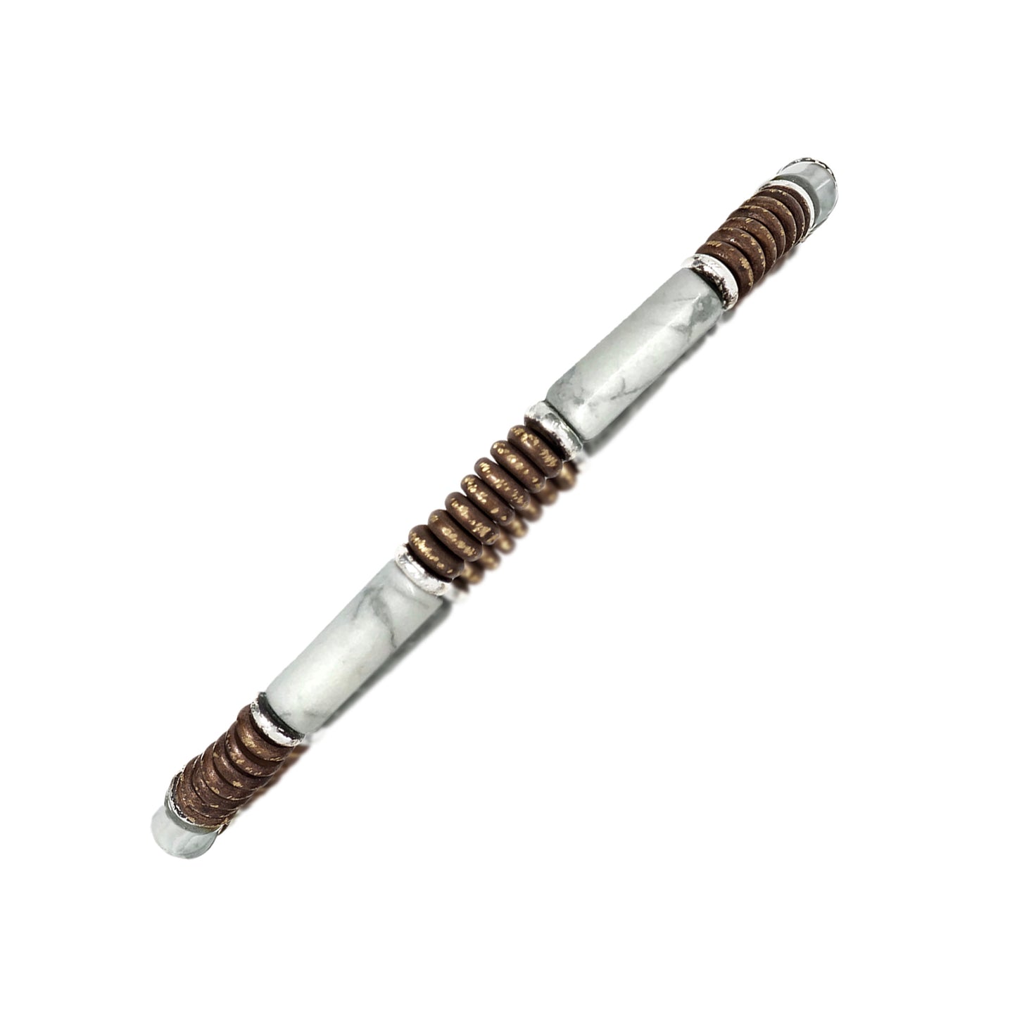 Gemstone Cylinder Sterling Flex Bracelet