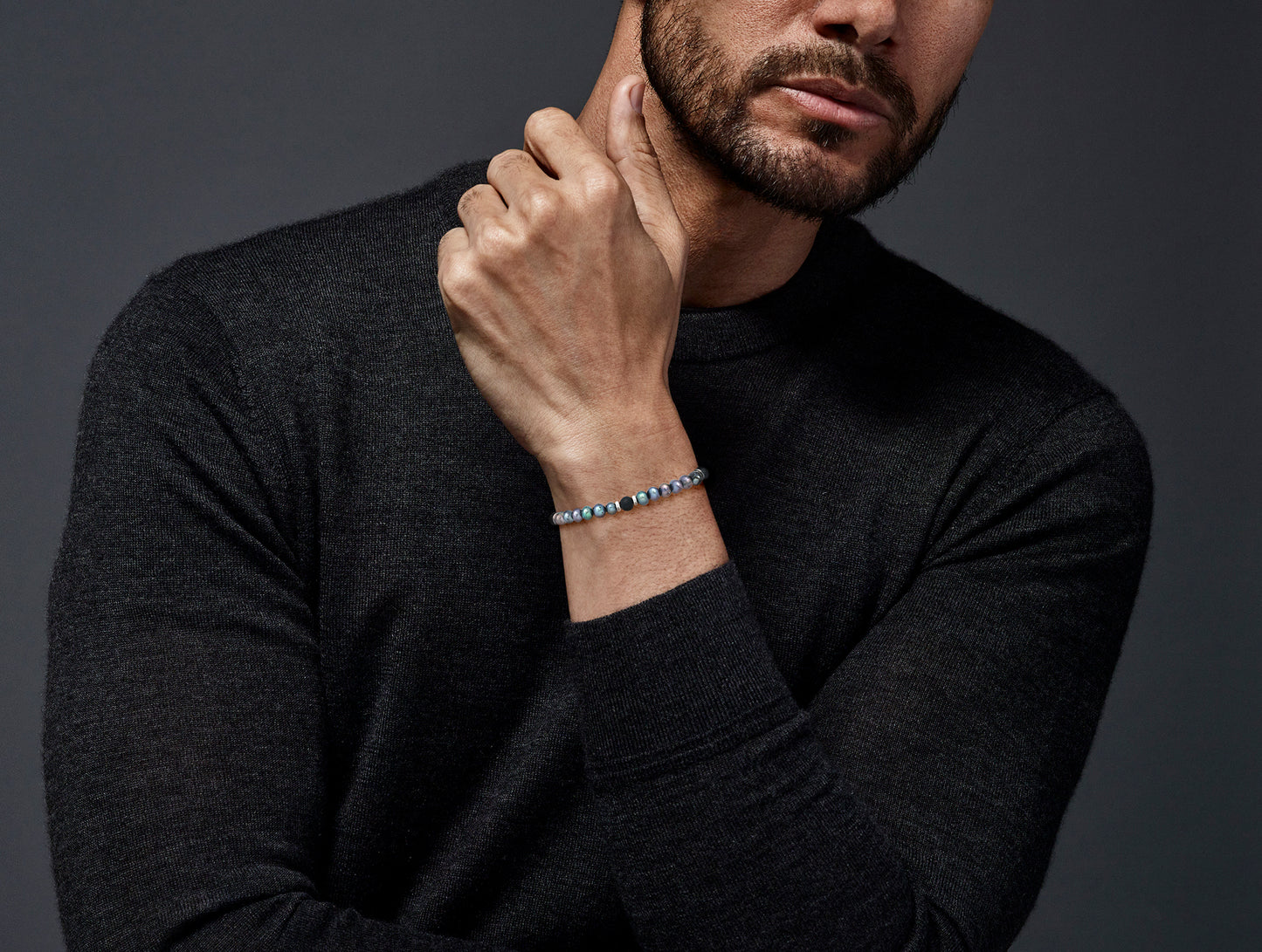 Pearl, Onyx Sterling  Bracelet