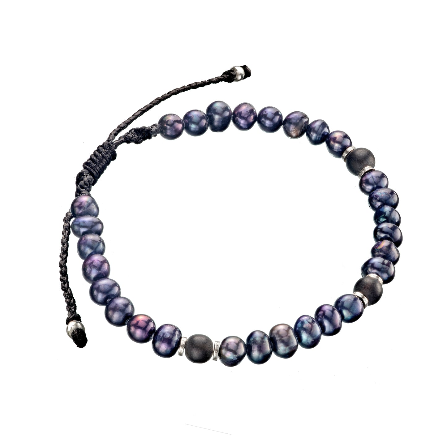 Pearl, Onyx Sterling  Bracelet