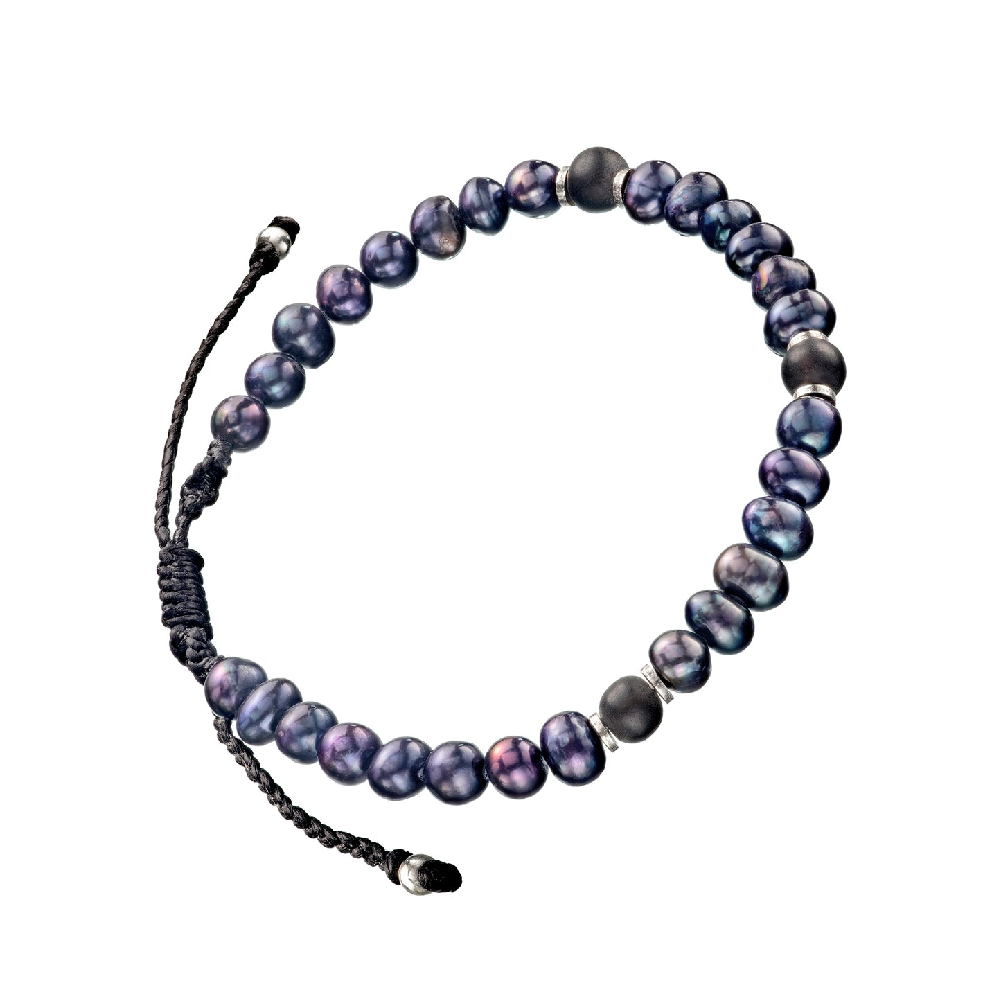 Pearl, Onyx Sterling  Bracelet