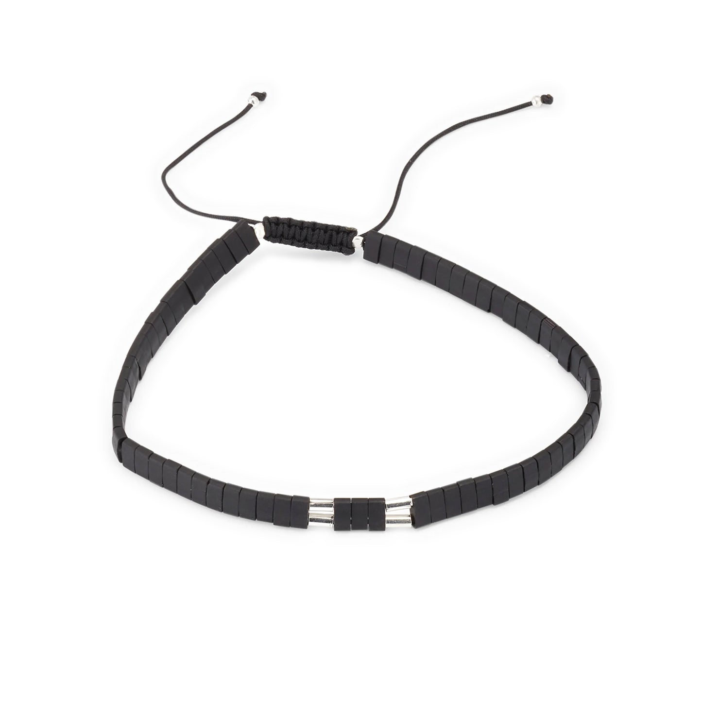 Diamond and Microbead Bracelet Stack