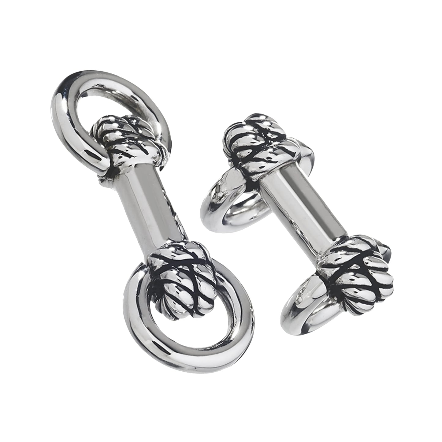 Rope Knot Horseshoe Sterling Cufflinks