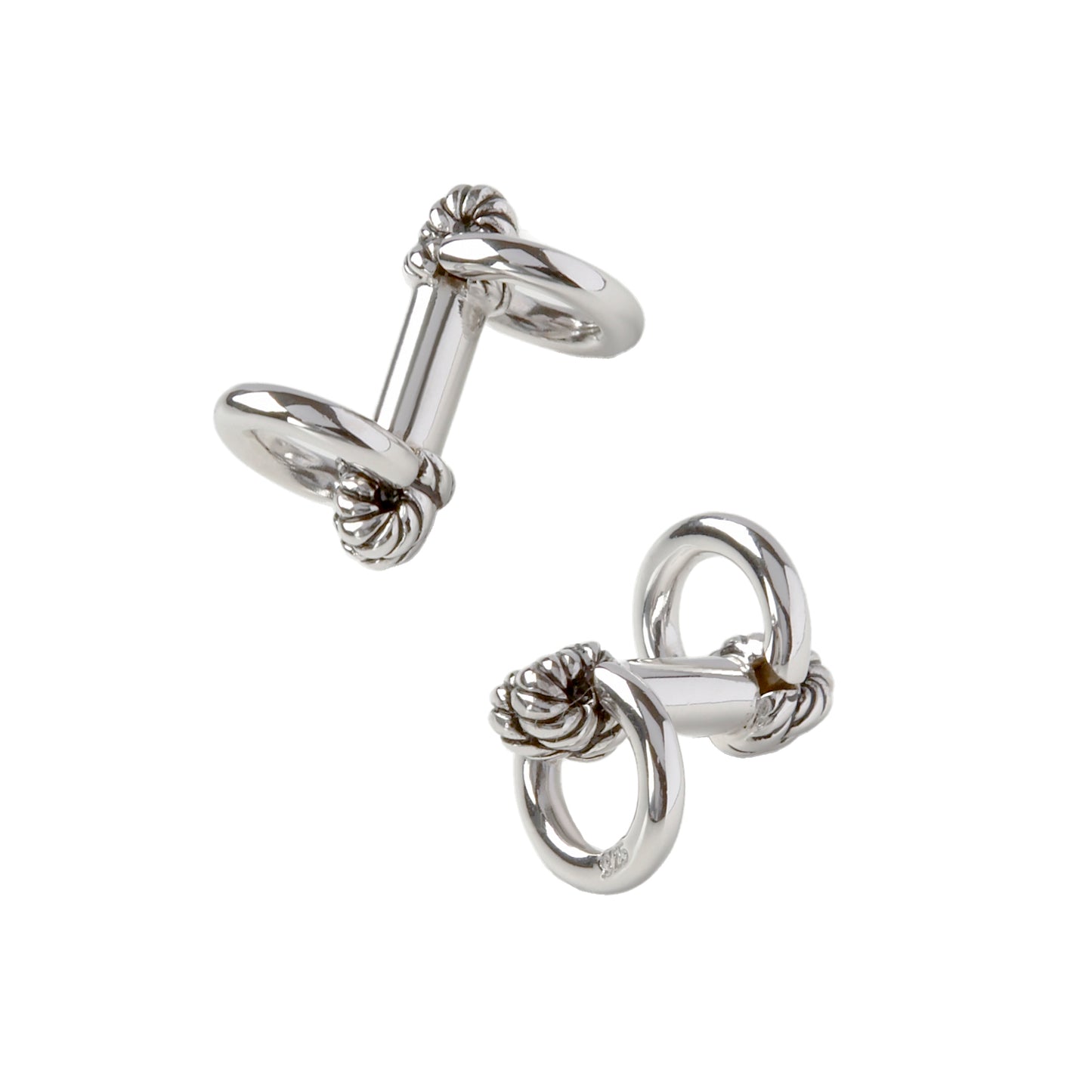 Rope Knot Horseshoe Sterling Cufflinks