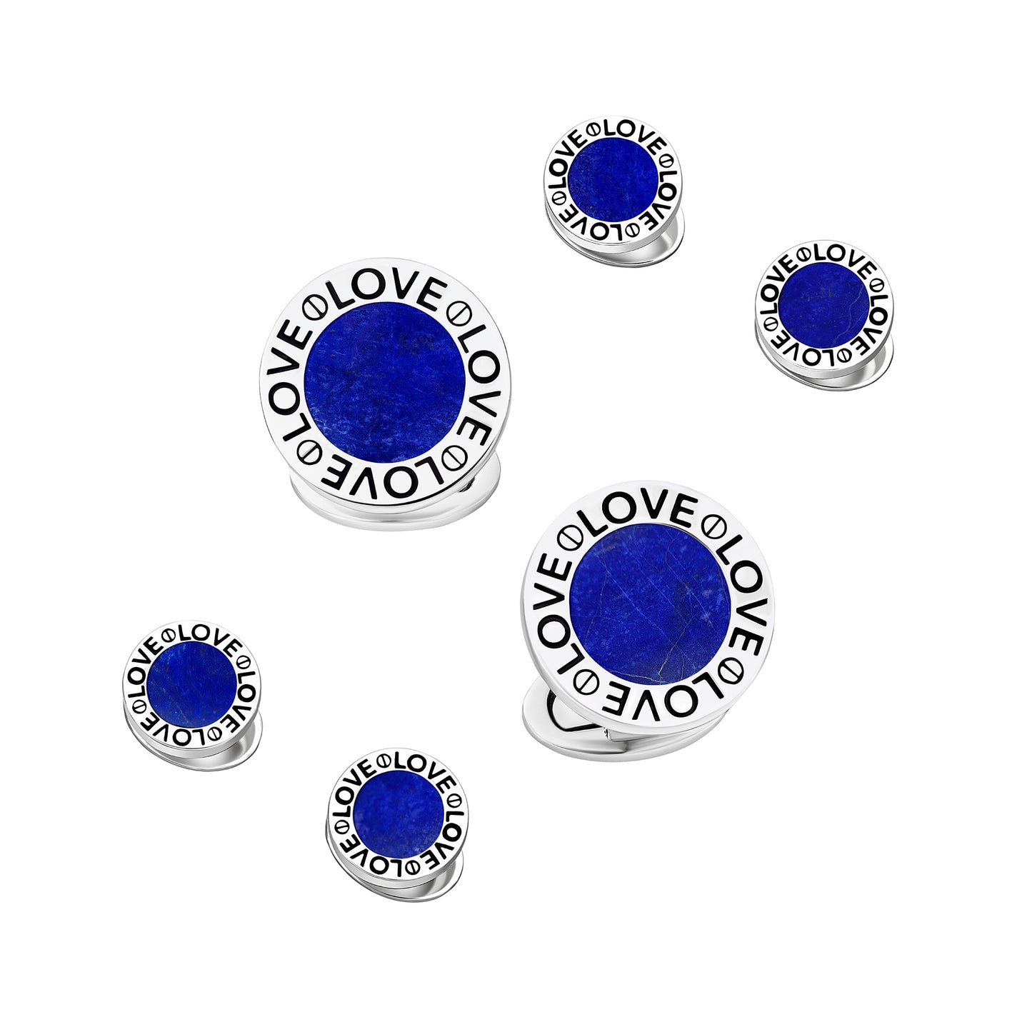 Love Gemstone Sterling Tuxedo Set