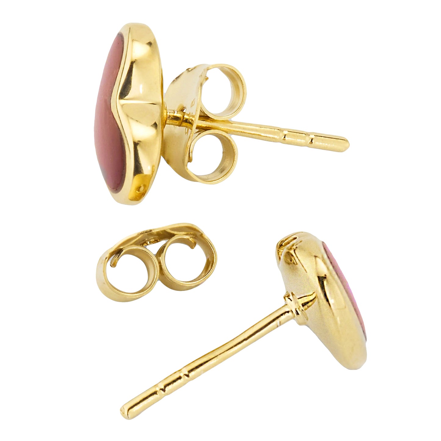 Heart Gemstone Gold Vermeil Sterling Stud Earrings