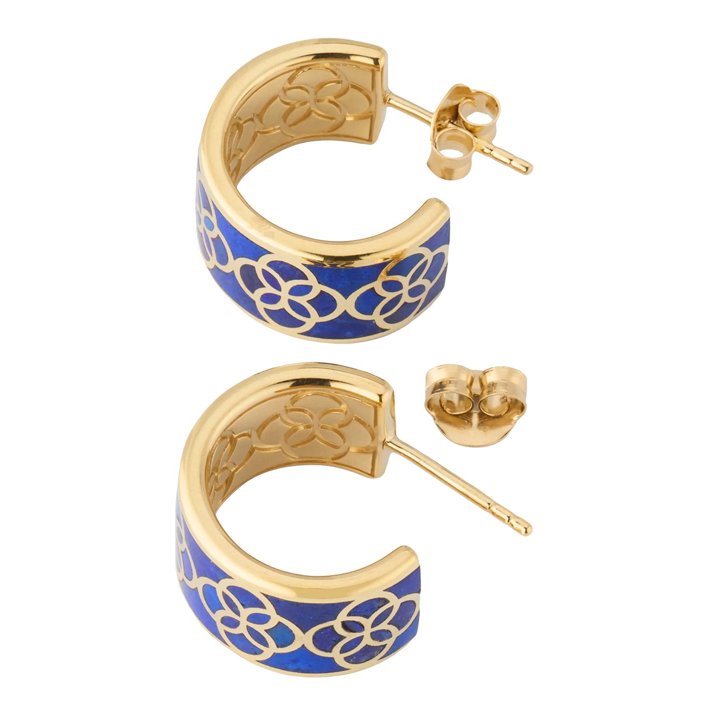 Petal Gemstone Gold Vermeil Sterling Huggie Earrings