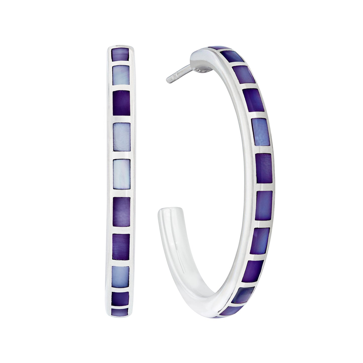Dash Gemstone Sterling Hoop Earrings