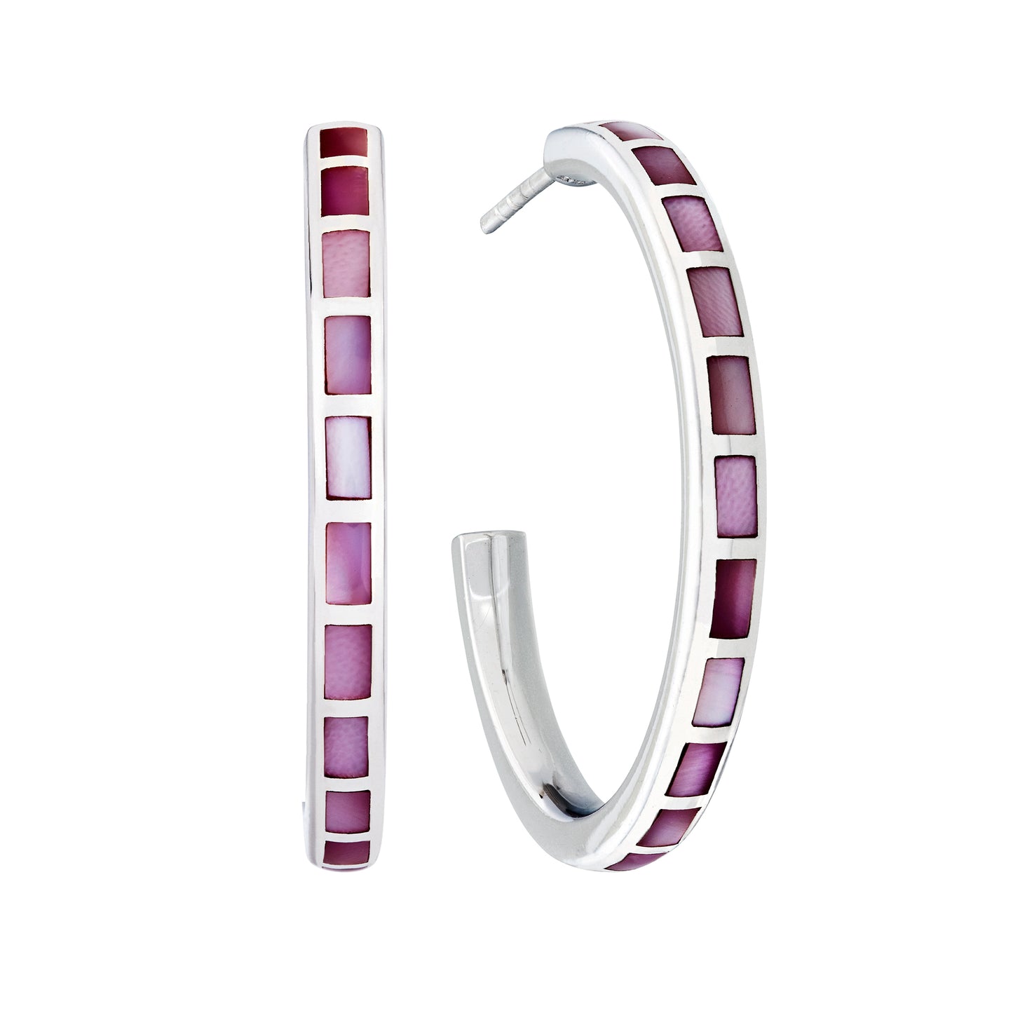 Dash Gemstone Sterling Hoop Earrings