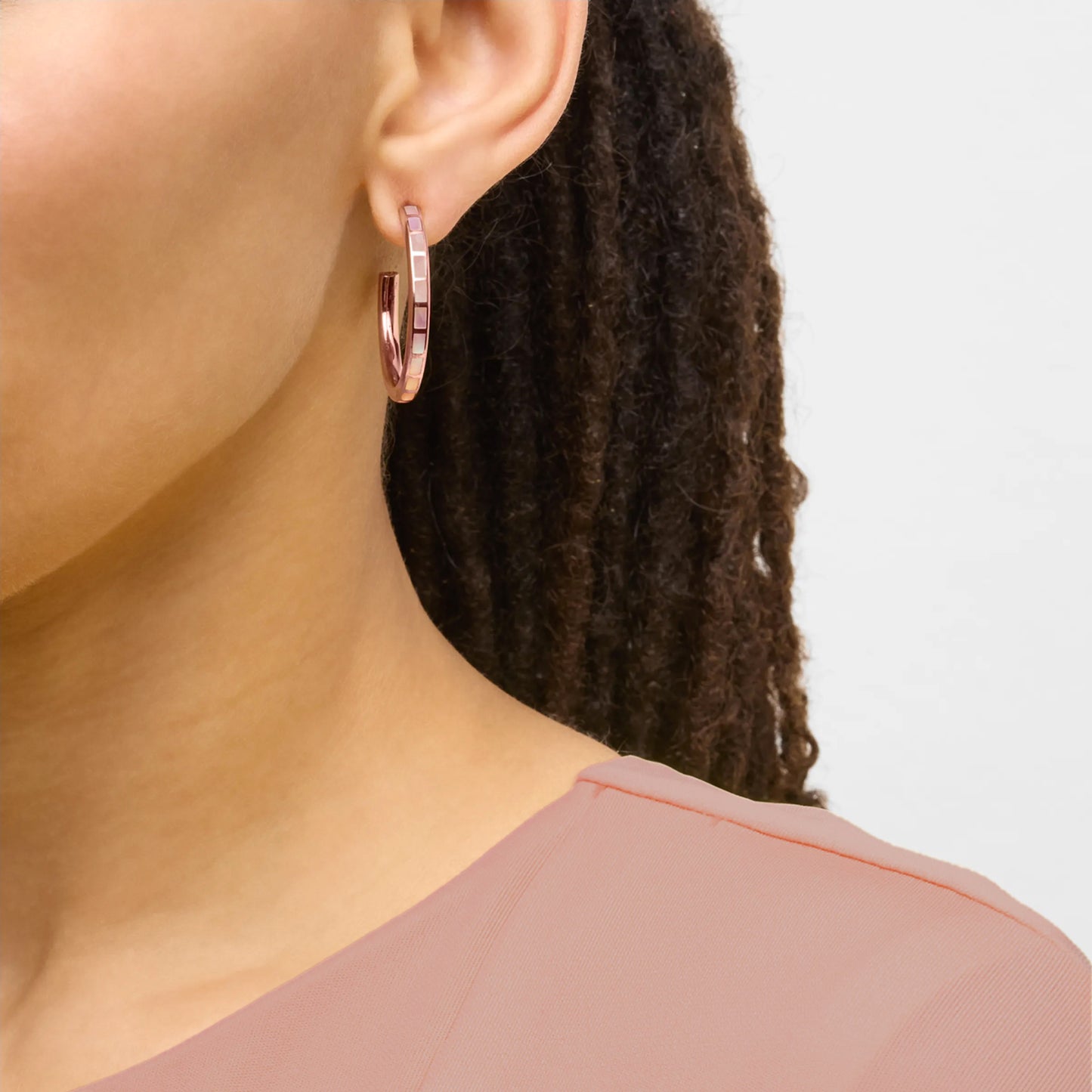 Dash Gemstone Sterling Rose Gold Vermeil Hoop Earrings
