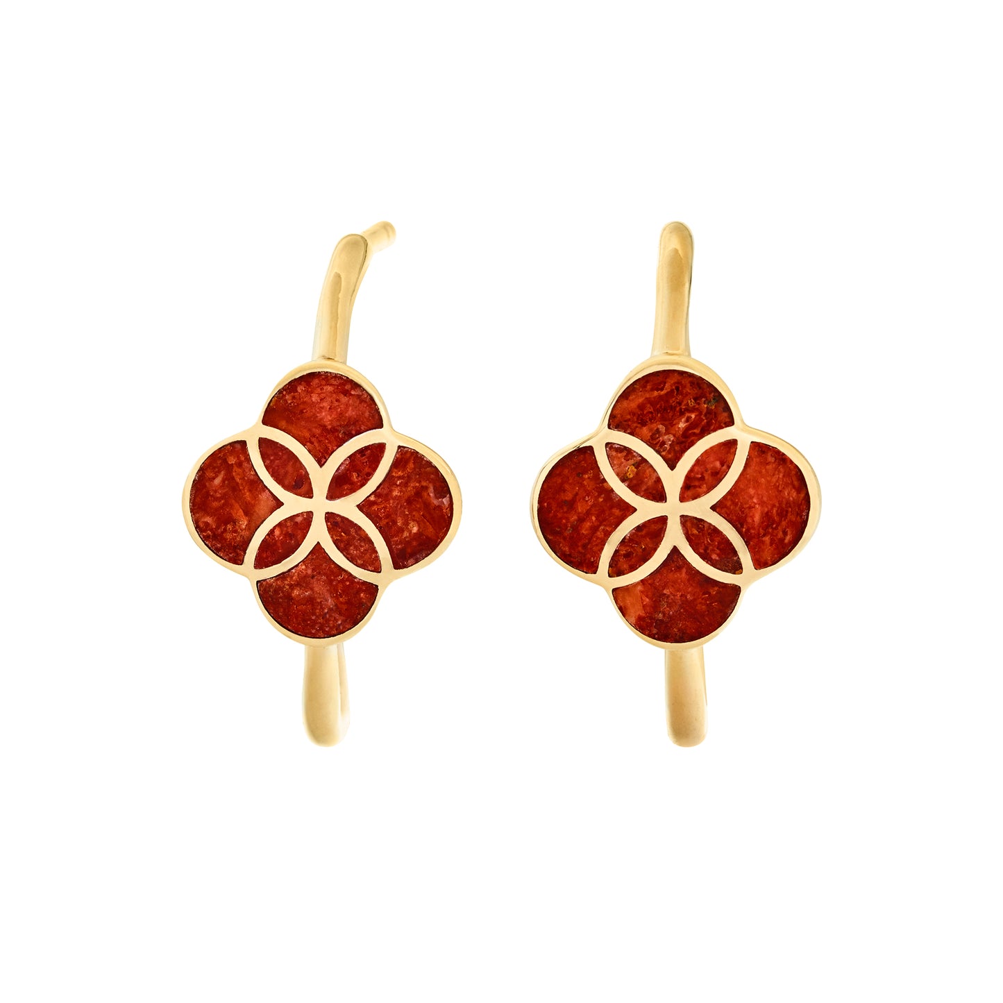 Petal Gemstone Sterling Mini Hoop Earrings