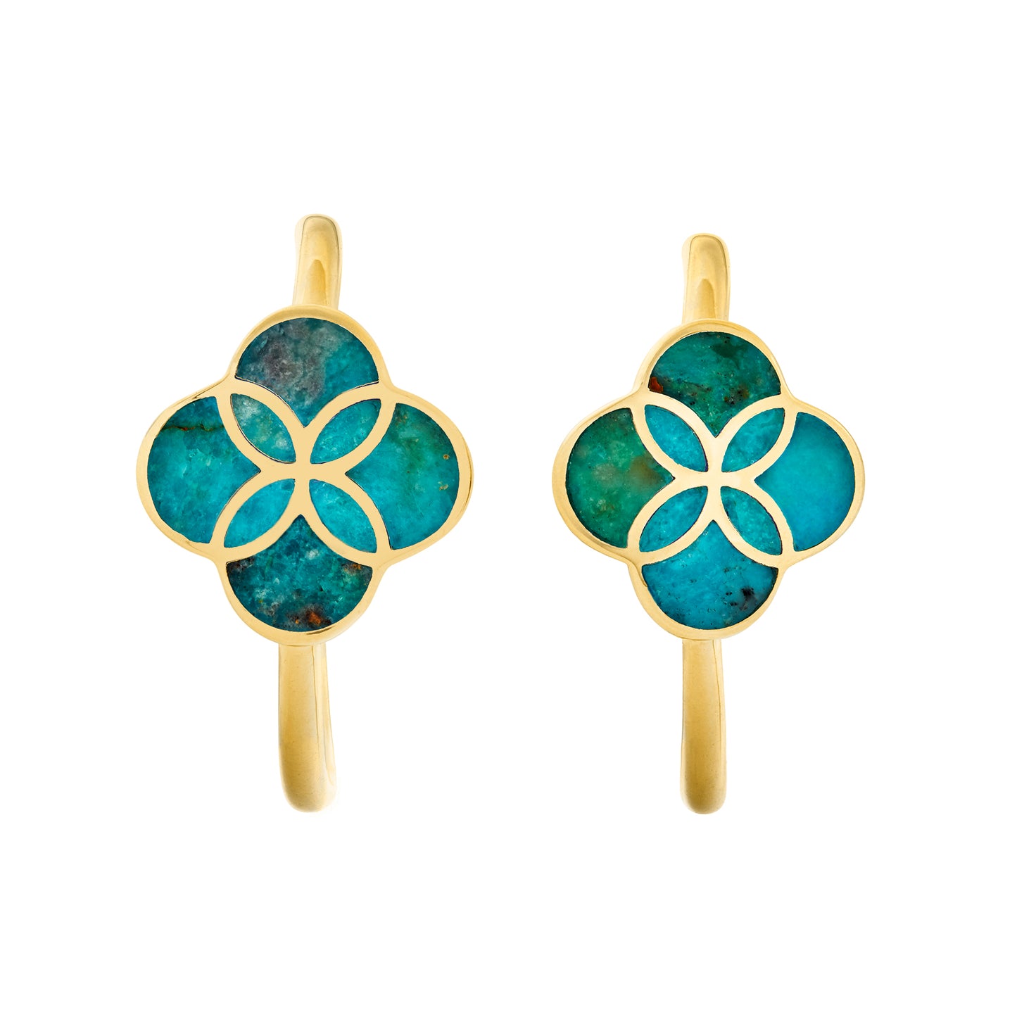 Petal Gemstone Sterling Mini Hoop Earrings