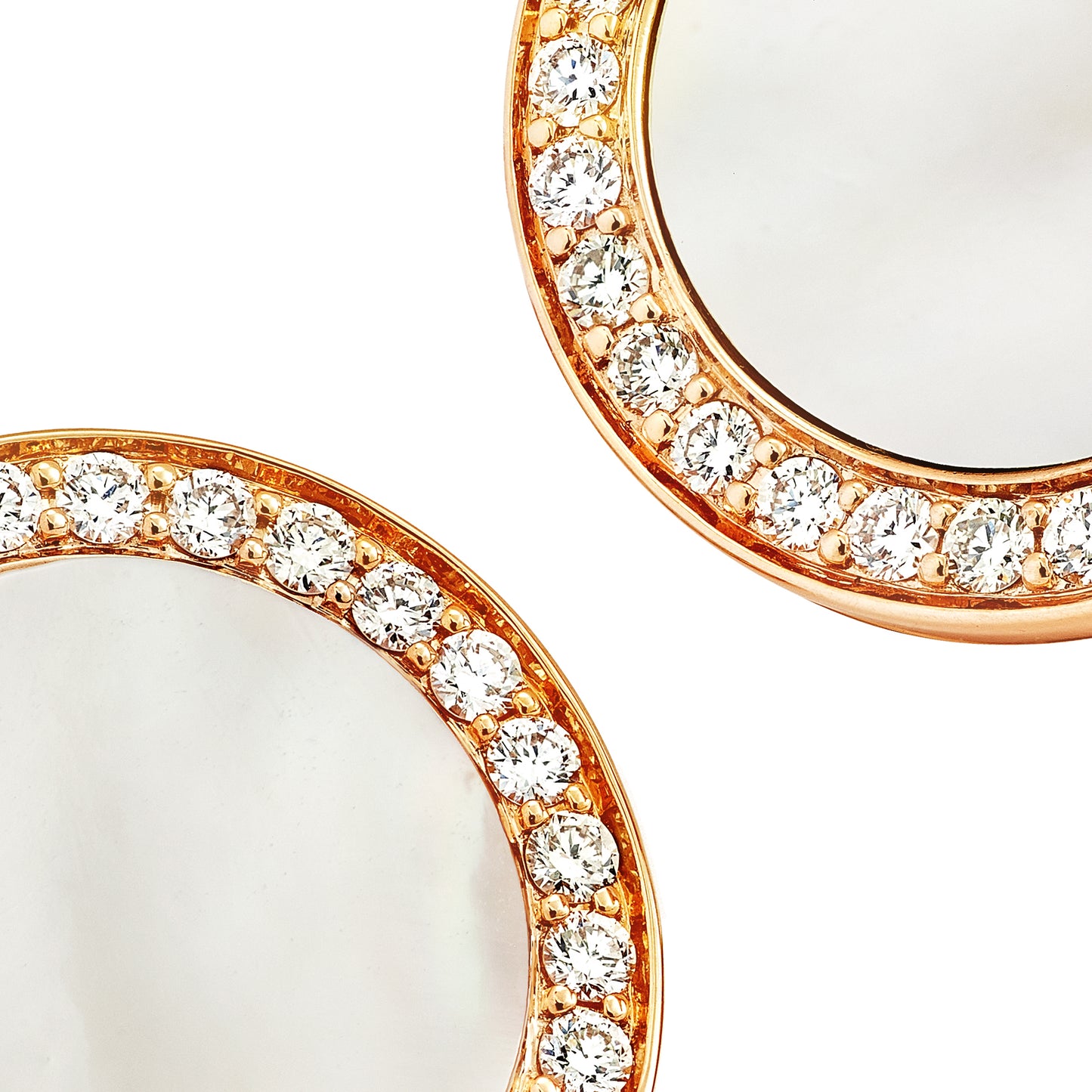 Mother of Pearl & Diamond 18K Rose Gold Cufflinks