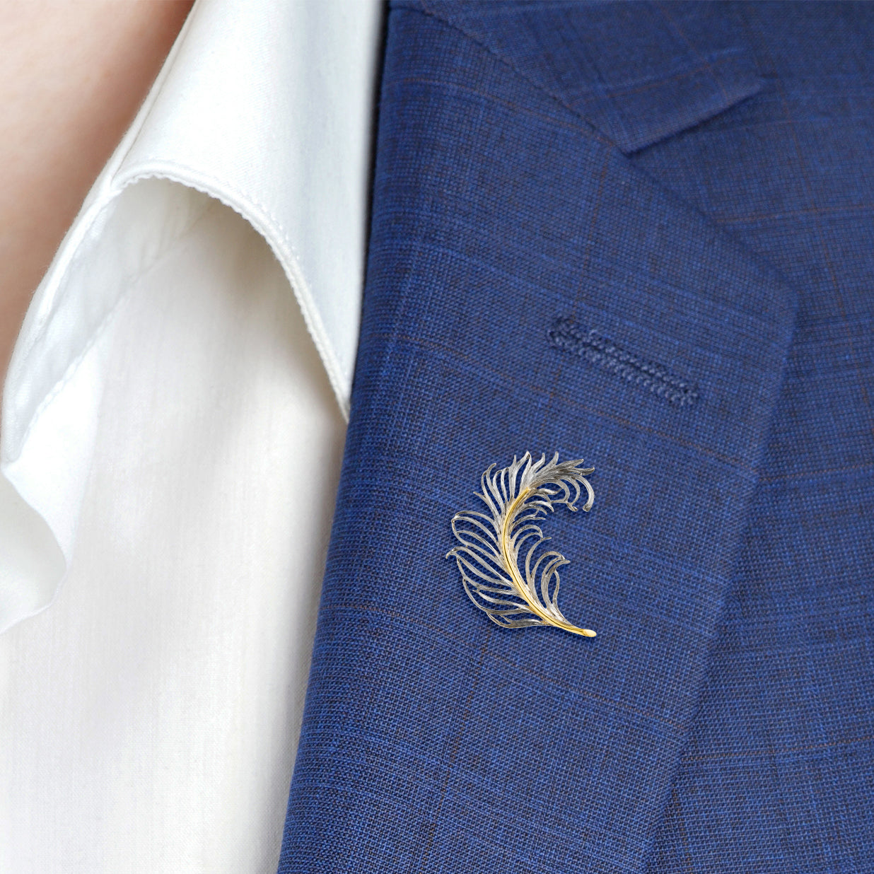 Sterling Feather Lapel Pin