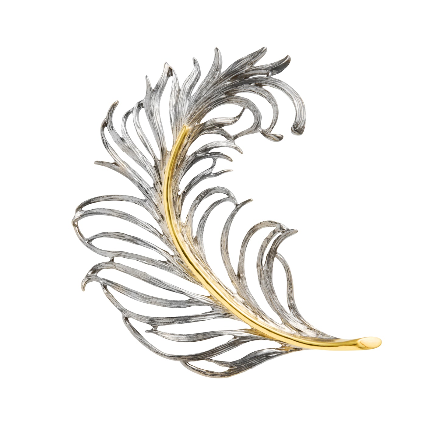 Sterling Feather Lapel Pin