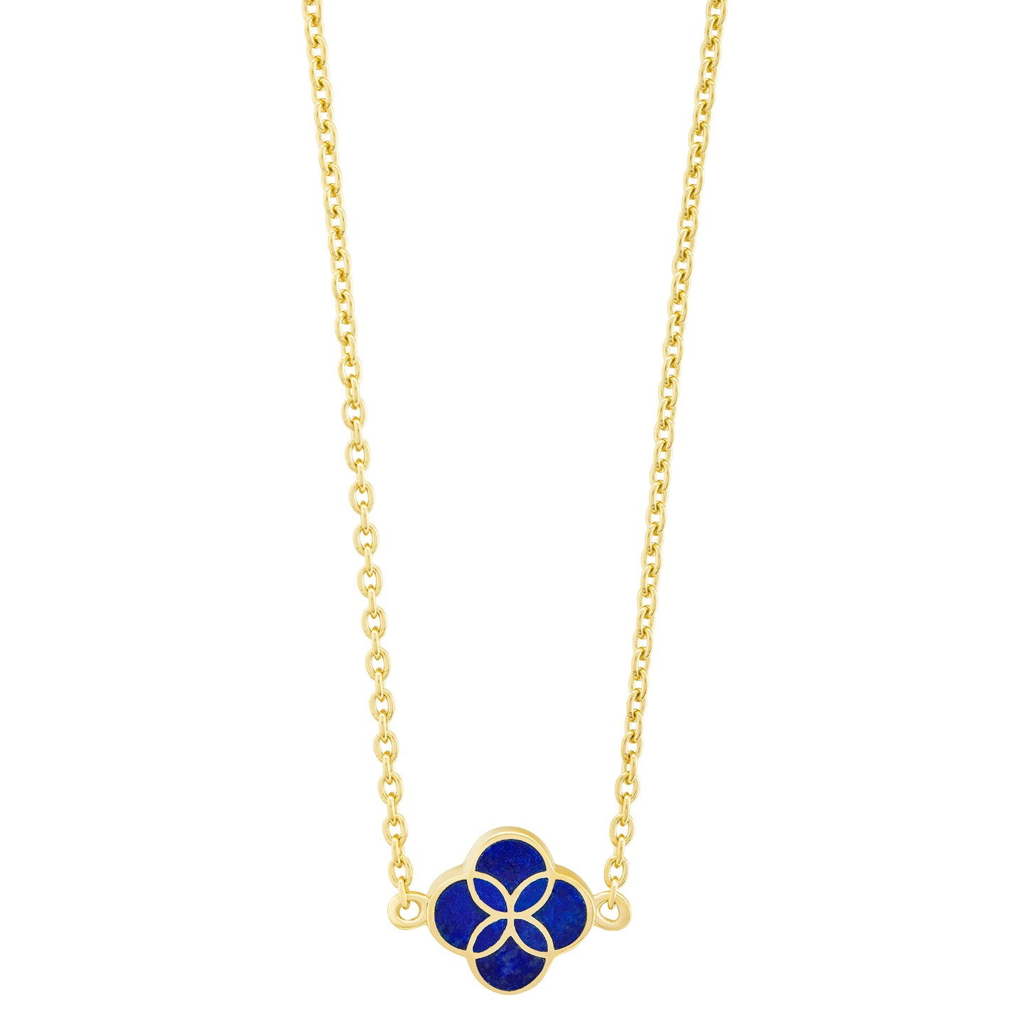 Gemstone Petal Gold Vermeil Sterling Silver Necklace