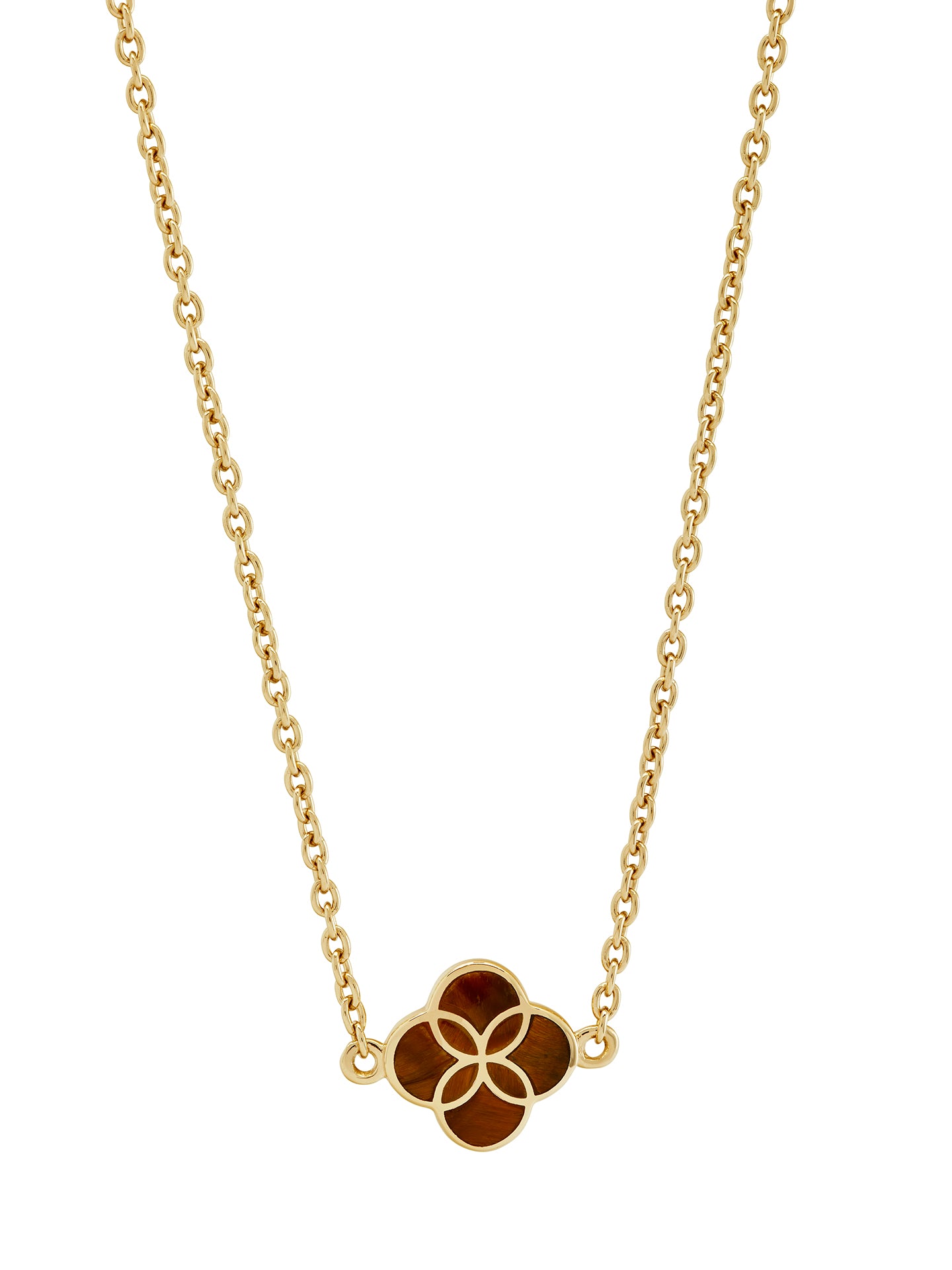 Gemstone Petal Gold Vermeil Sterling Silver Necklace