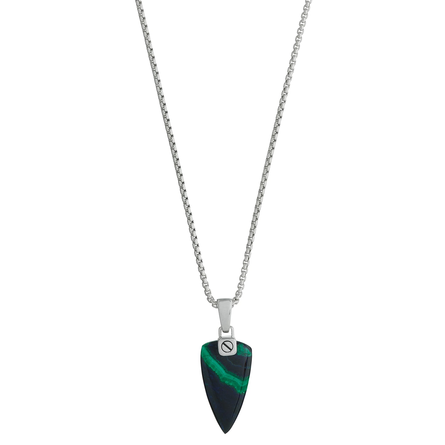 Azurite Malachite Arrow Pendant Necklace