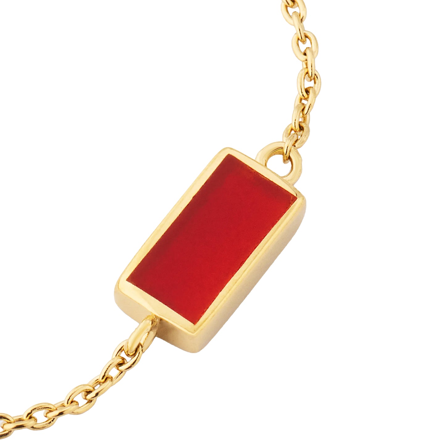 Dash Rectangle Gemstone Gold Vermeil Sterling Necklace