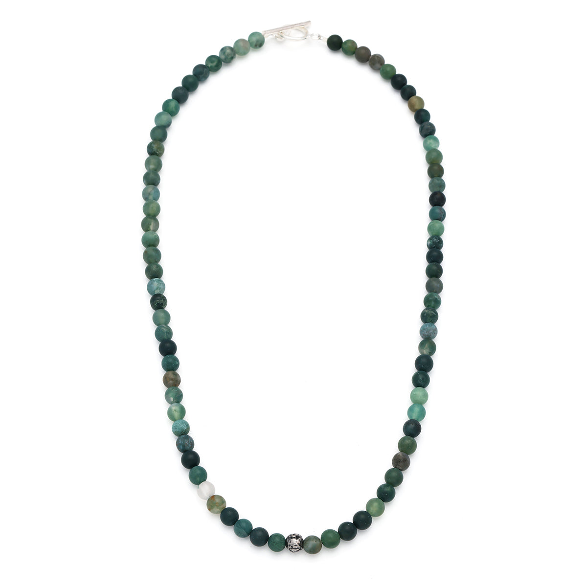 Gemstone Beaded Necklace with Sterling Spacer