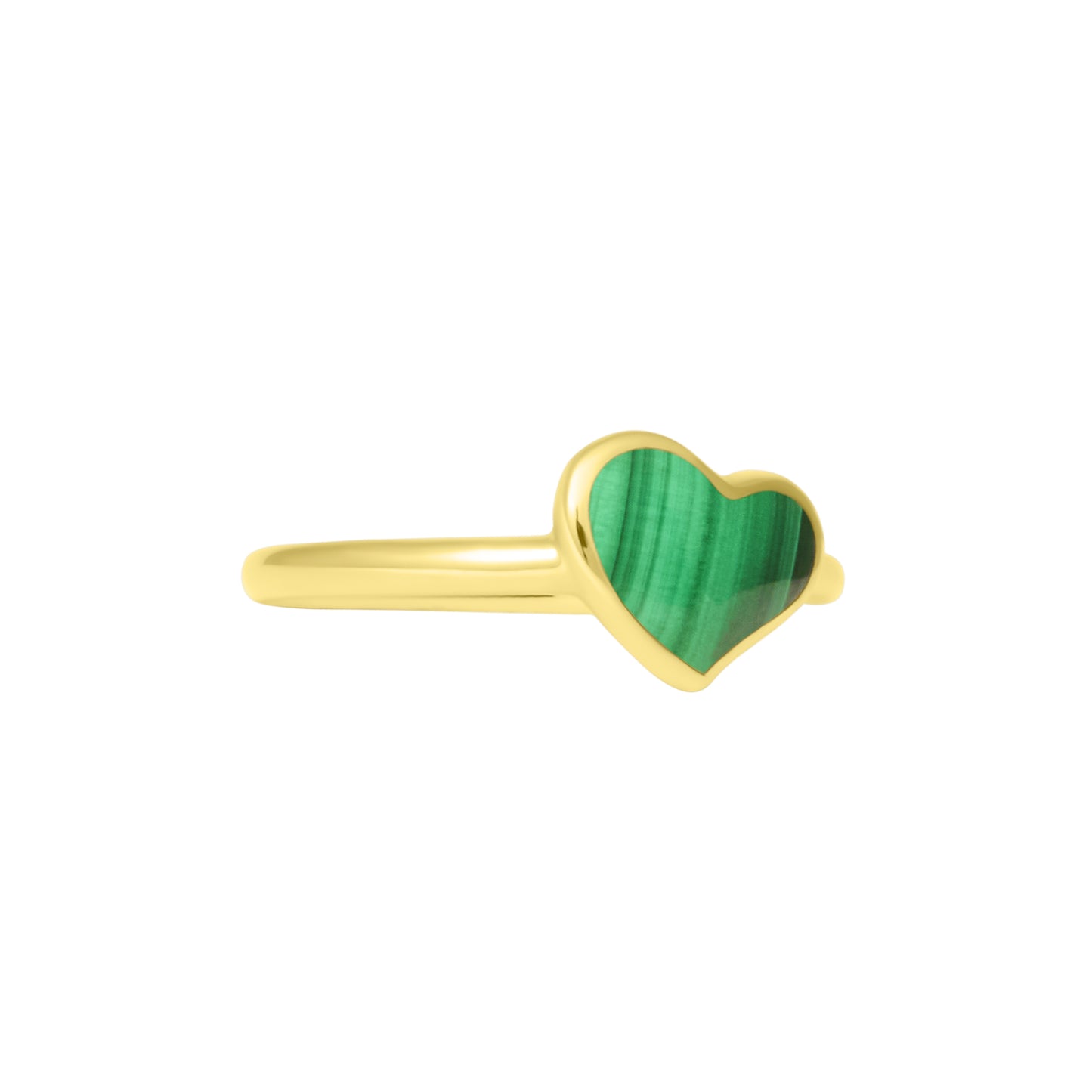 Single Heart Gemstone Gold Vermeil Ring