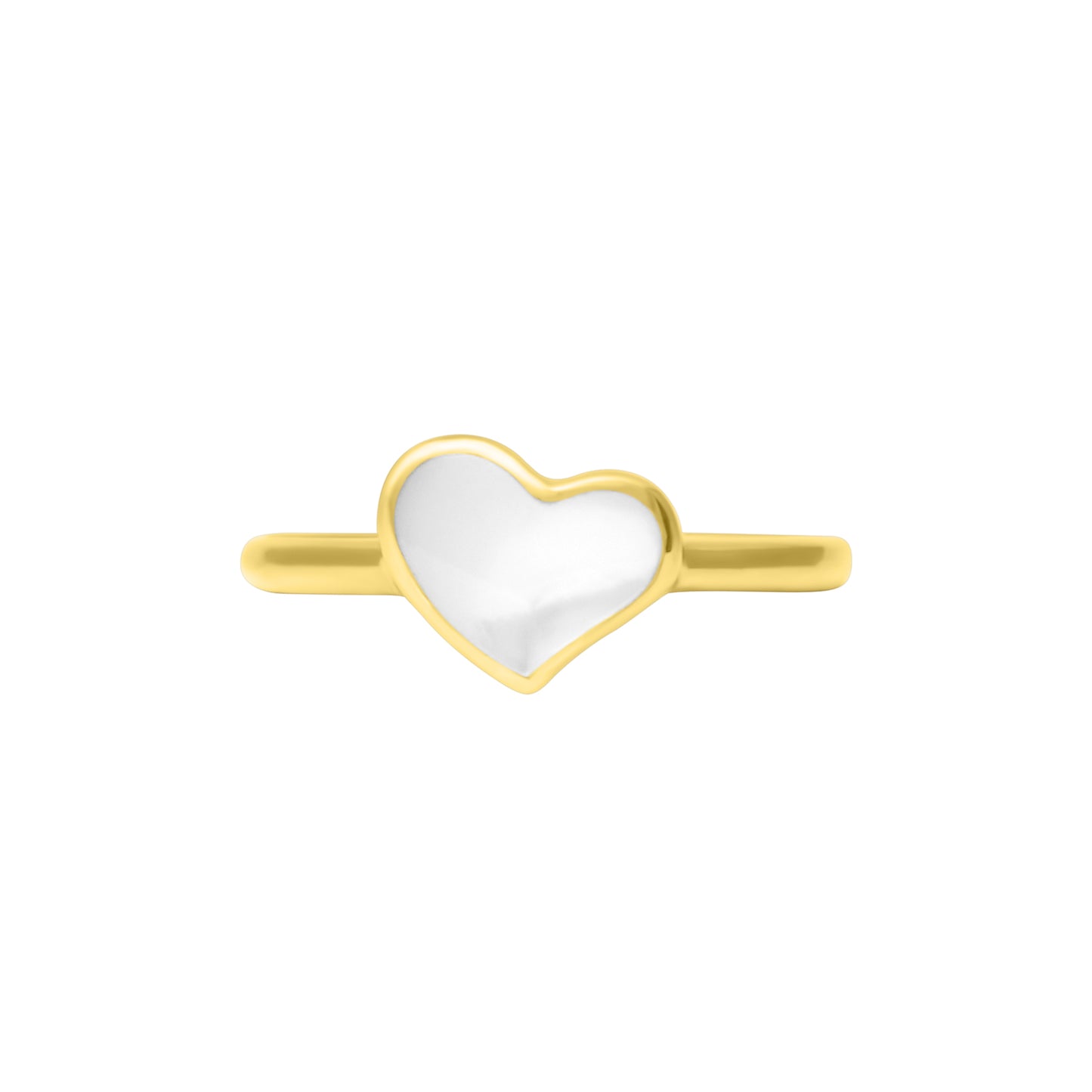 Single Heart Gemstone Gold Vermeil Ring