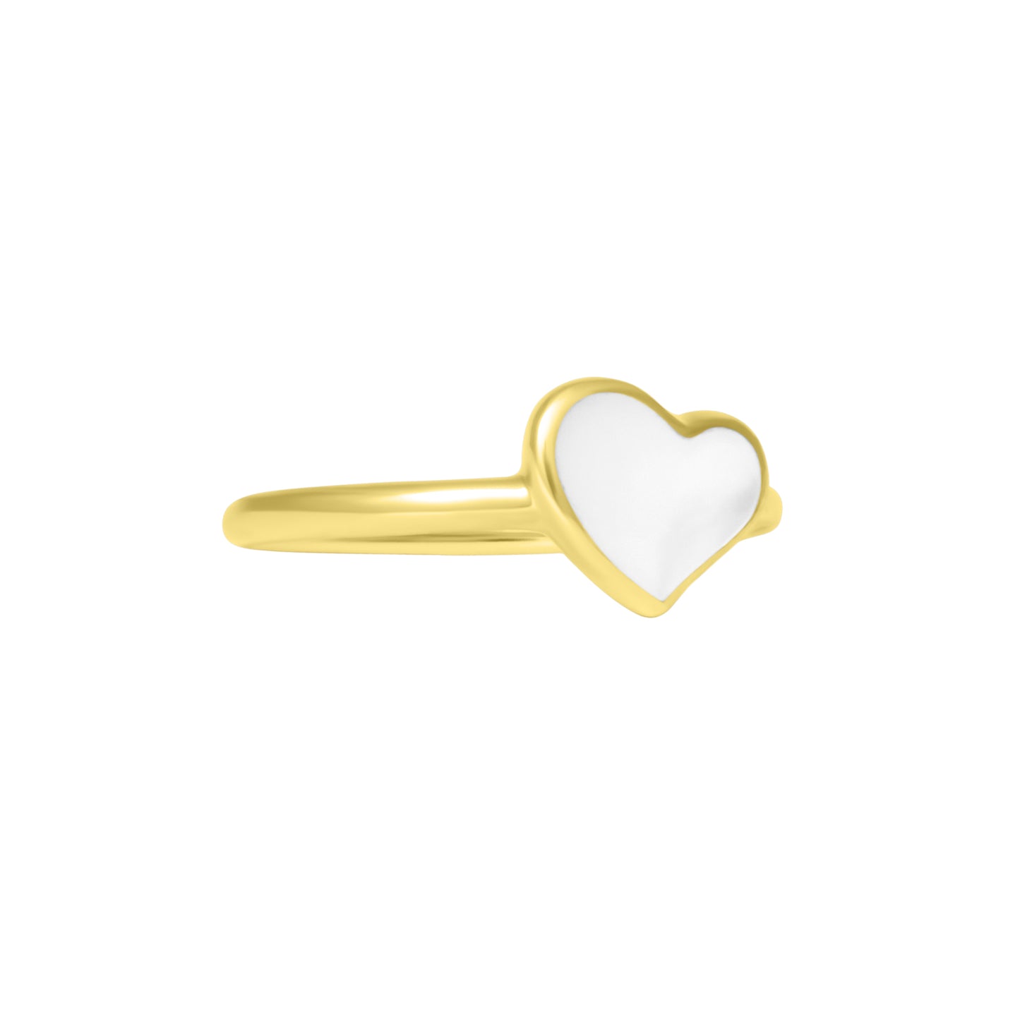 Single Heart Gemstone Gold Vermeil Ring