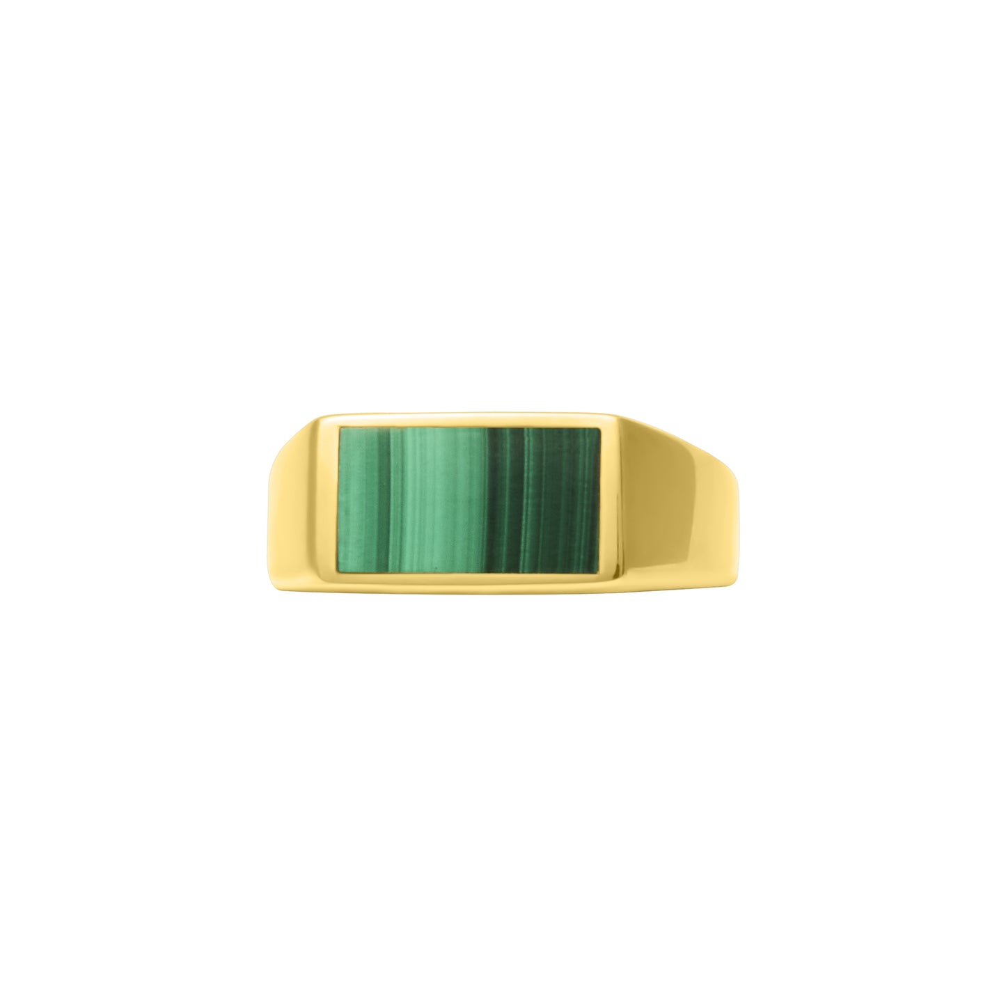 Dash Rectangle Gemstone Gold Vermeil Inlay Ring
