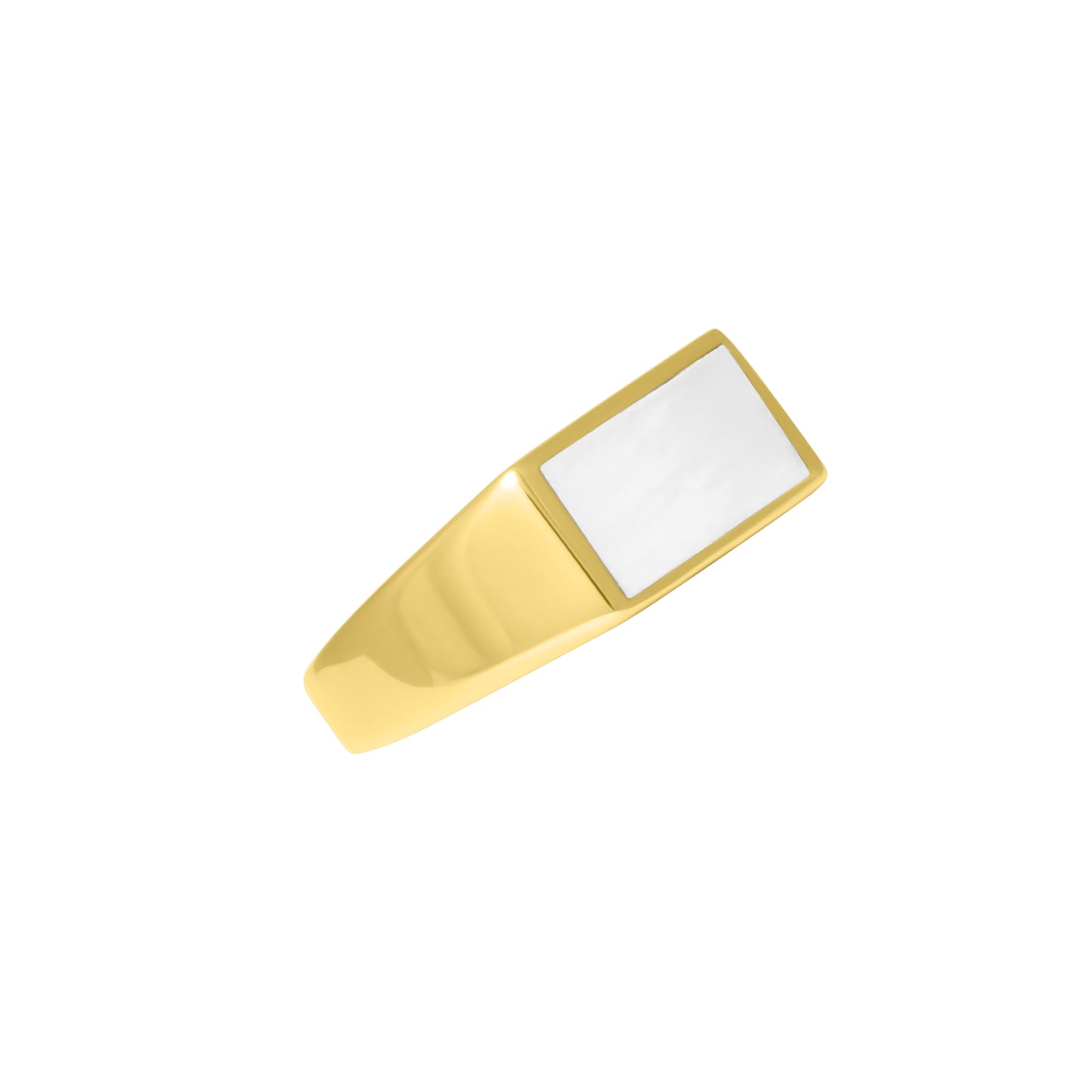 Dash Rectangle Gemstone Gold Vermeil Inlay Ring