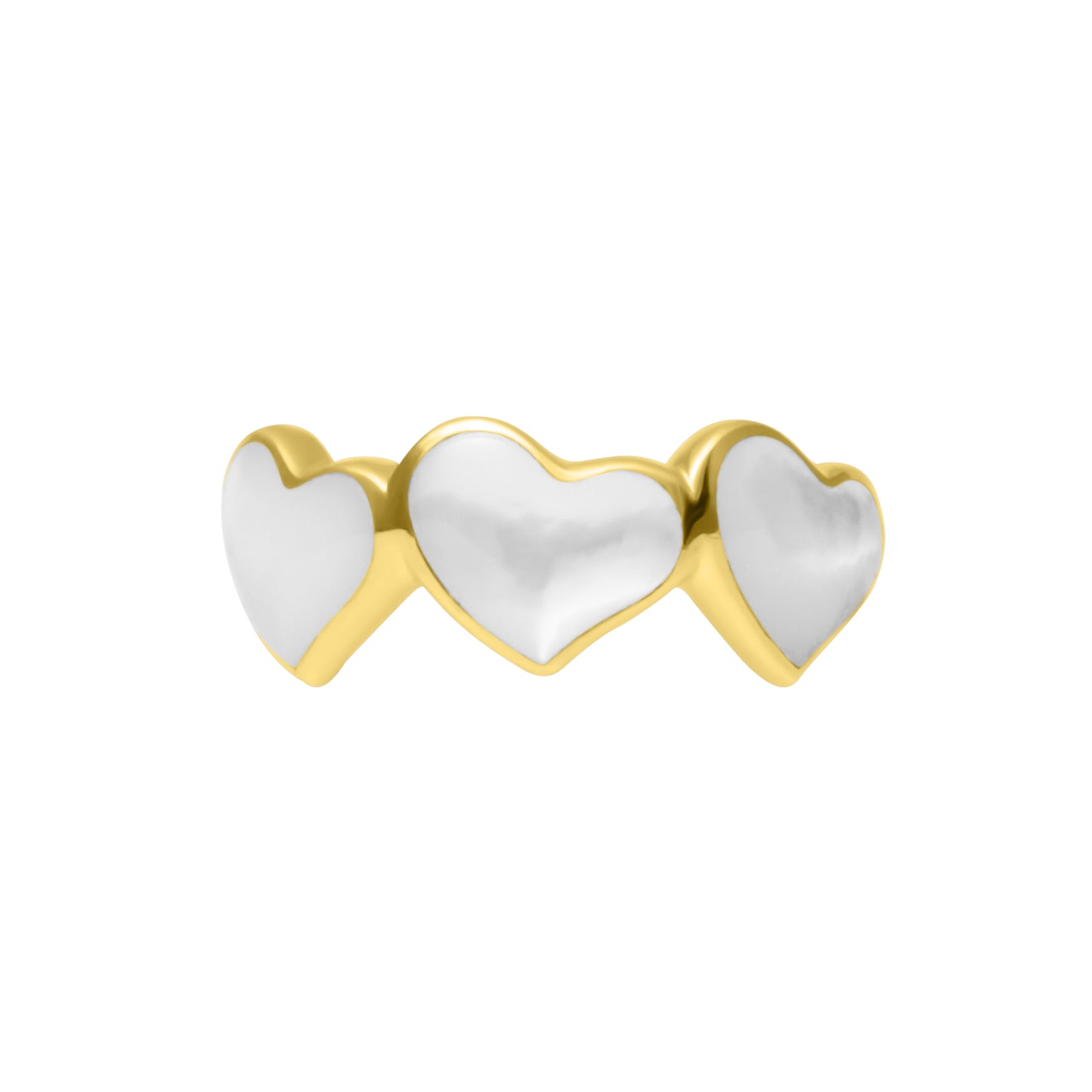 Triple Heart Gemstone Gold Vermeil Ring