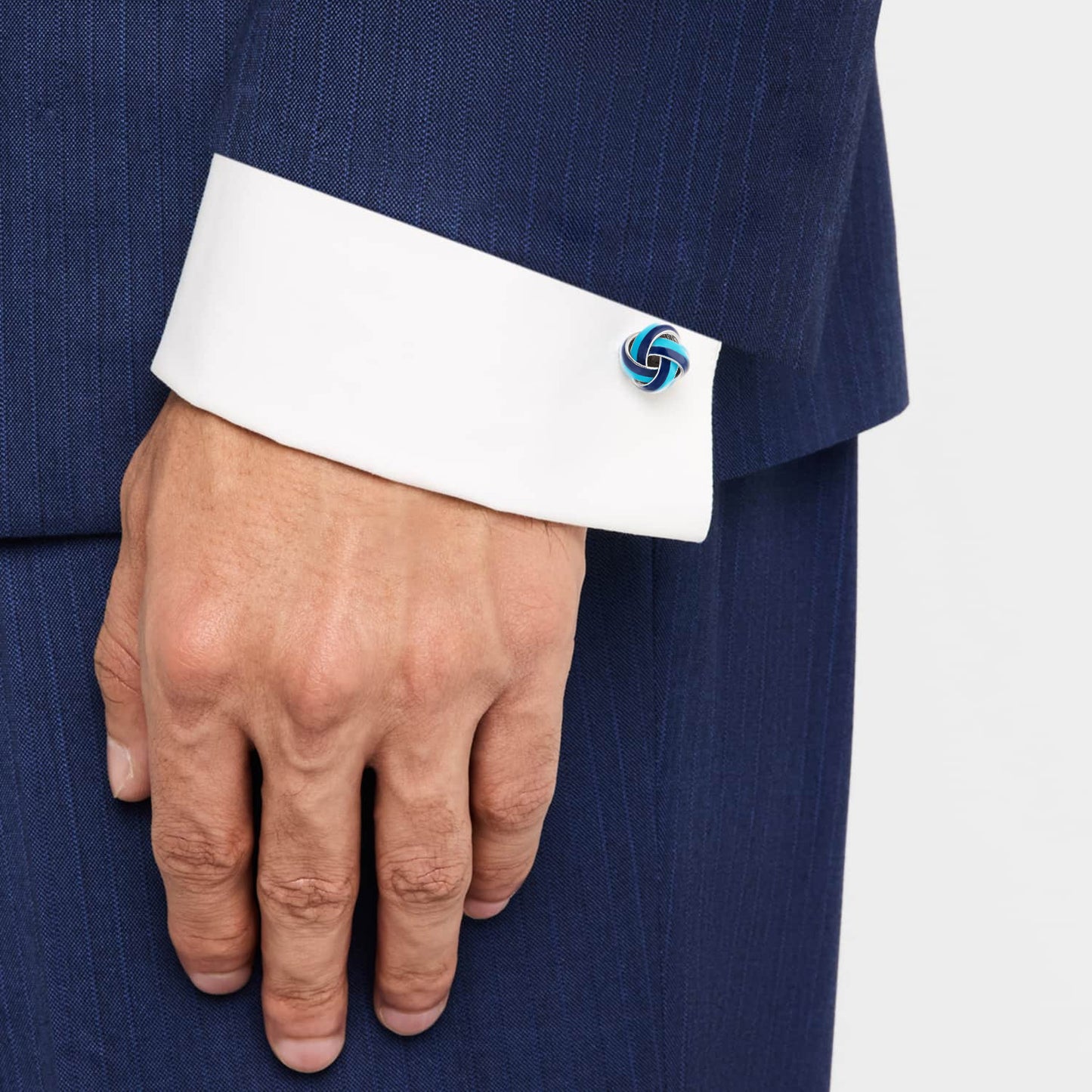 Enamel Knot Sterling Cufflinks