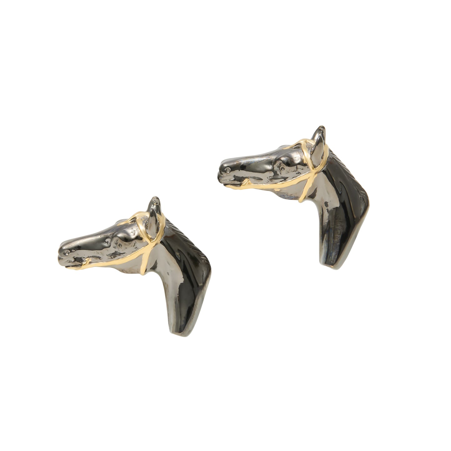 Horse Sterling Ruthenium Cufflinks