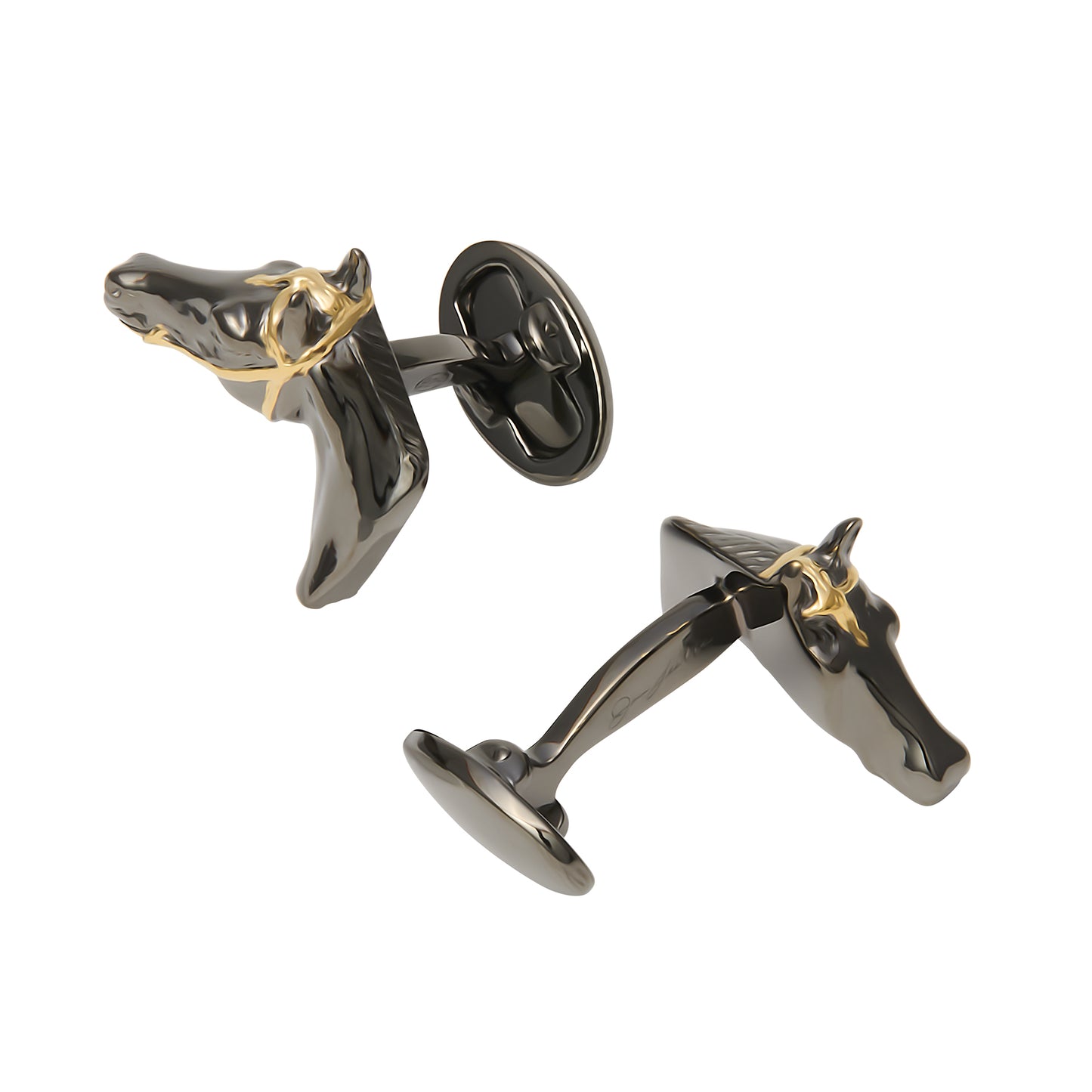 Horse Sterling Ruthenium Cufflinks