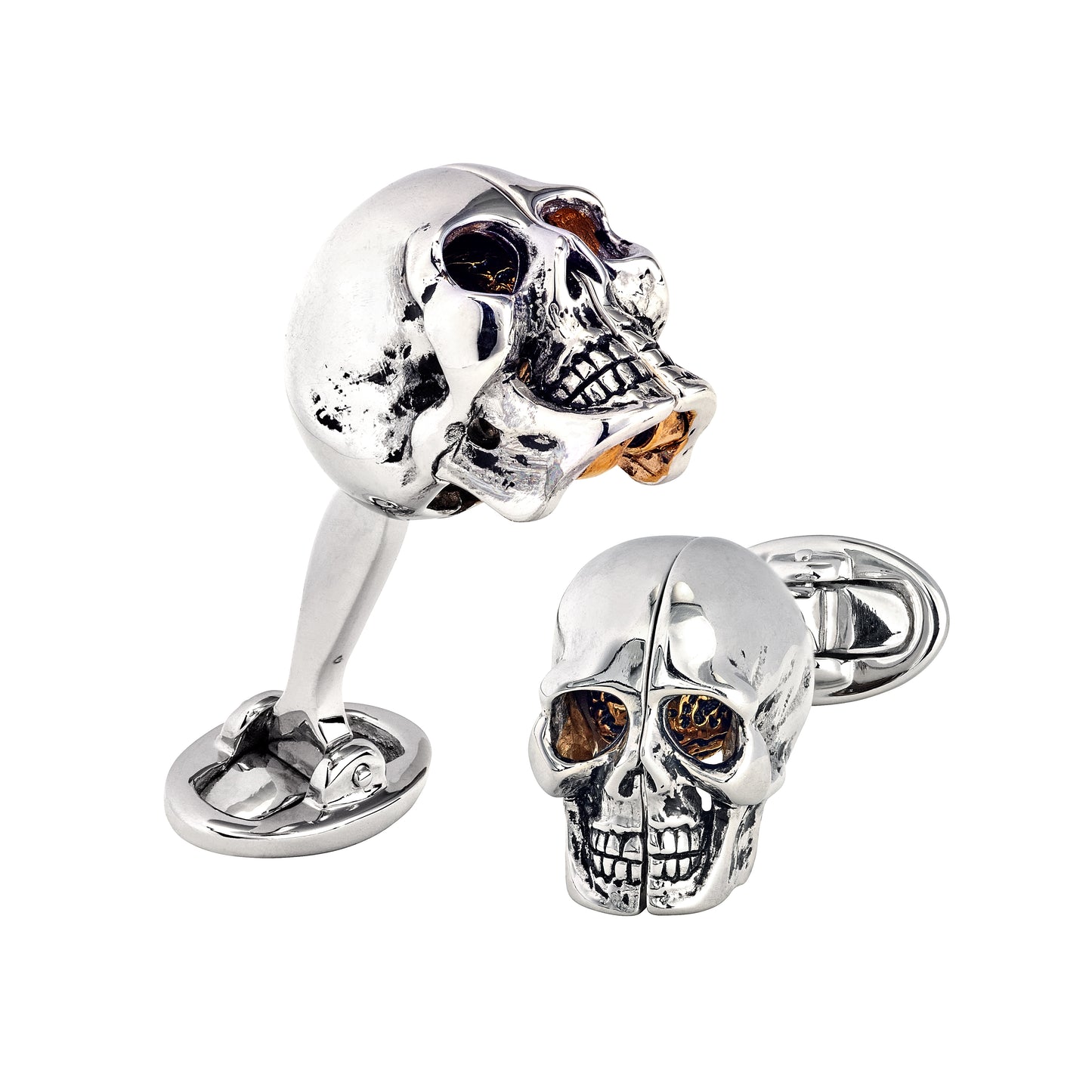 Split-Skull Reveal Sterling Cufflinks