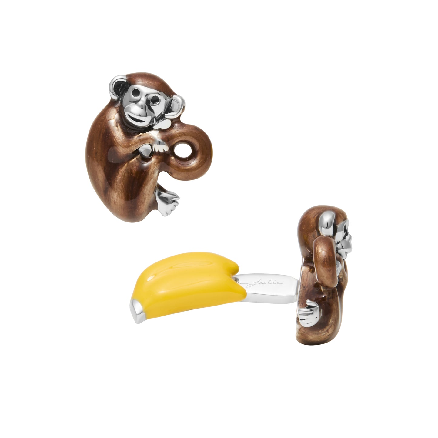 Monkey and Banana Sterling Cufflinks