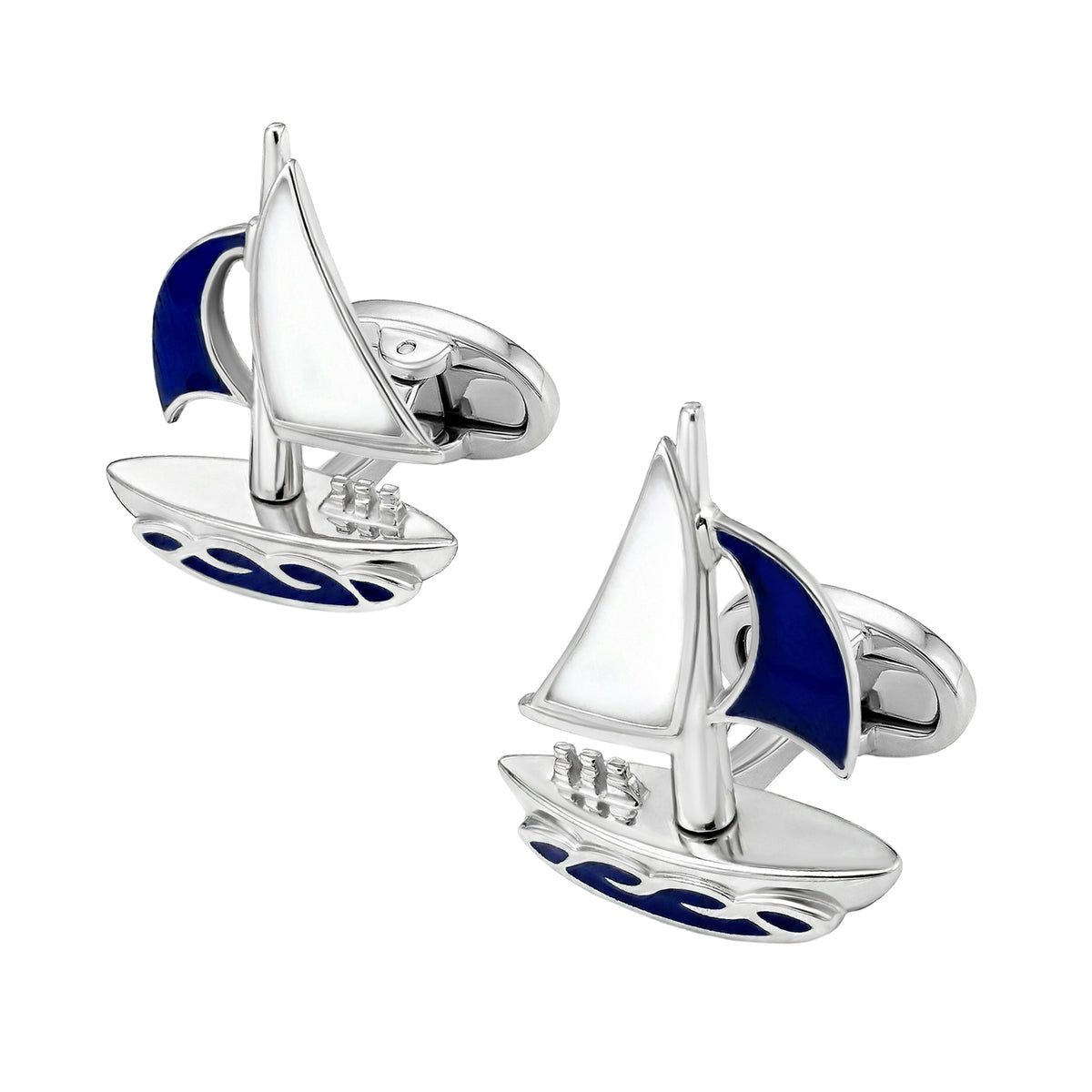 Sailboat Sterling moving Sail Cufflinks