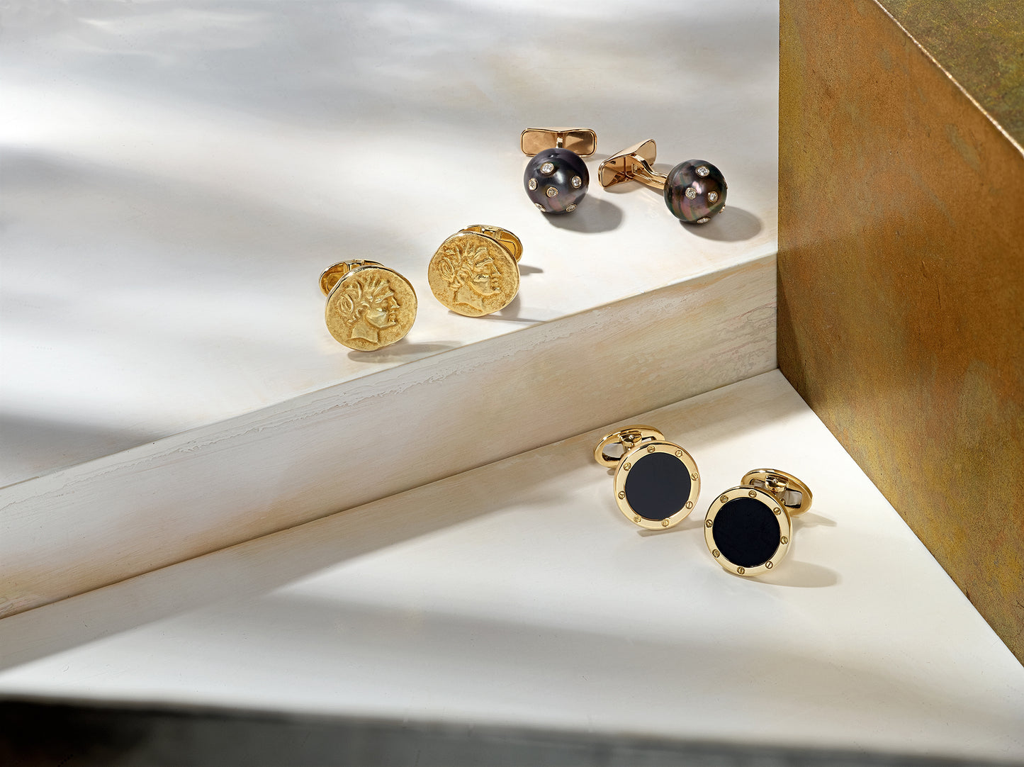 Coin 18K Gold Plated Sterling Silver Vermeil Cufflinks