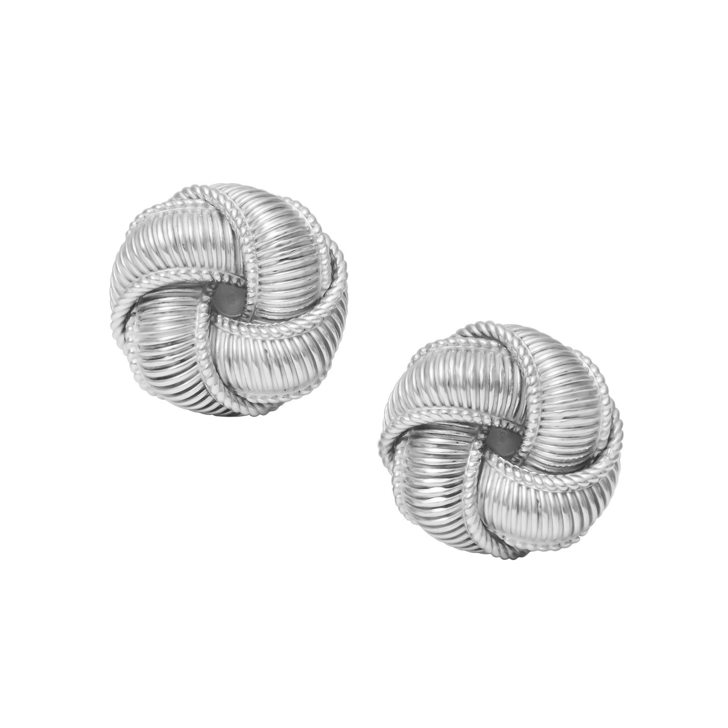 Sterling Texture Knot Cufflinks 4 sides