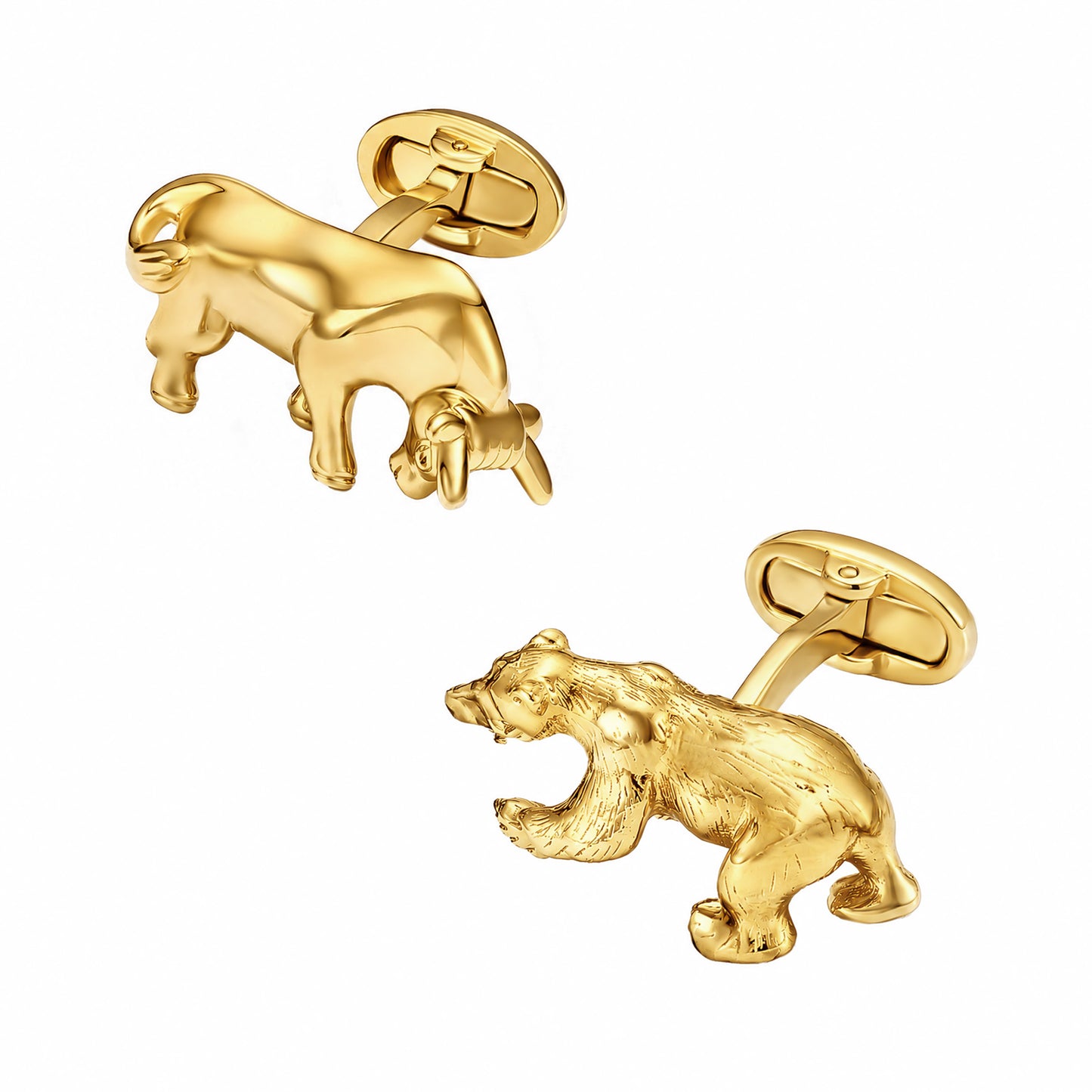 Gold Vermeil Bull and Bear Cuflinks