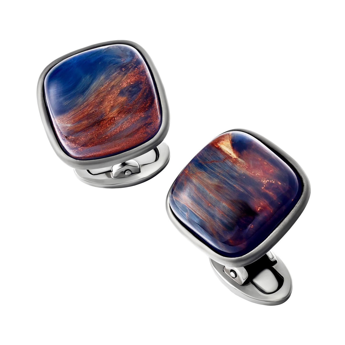 Square Pietersite Sterling Gunmetal Cufflinks