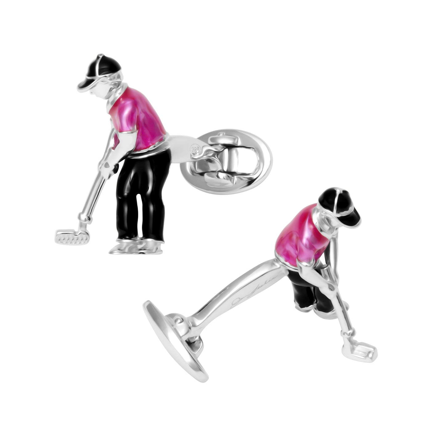 Putting Golfer Sterling Cufflinks