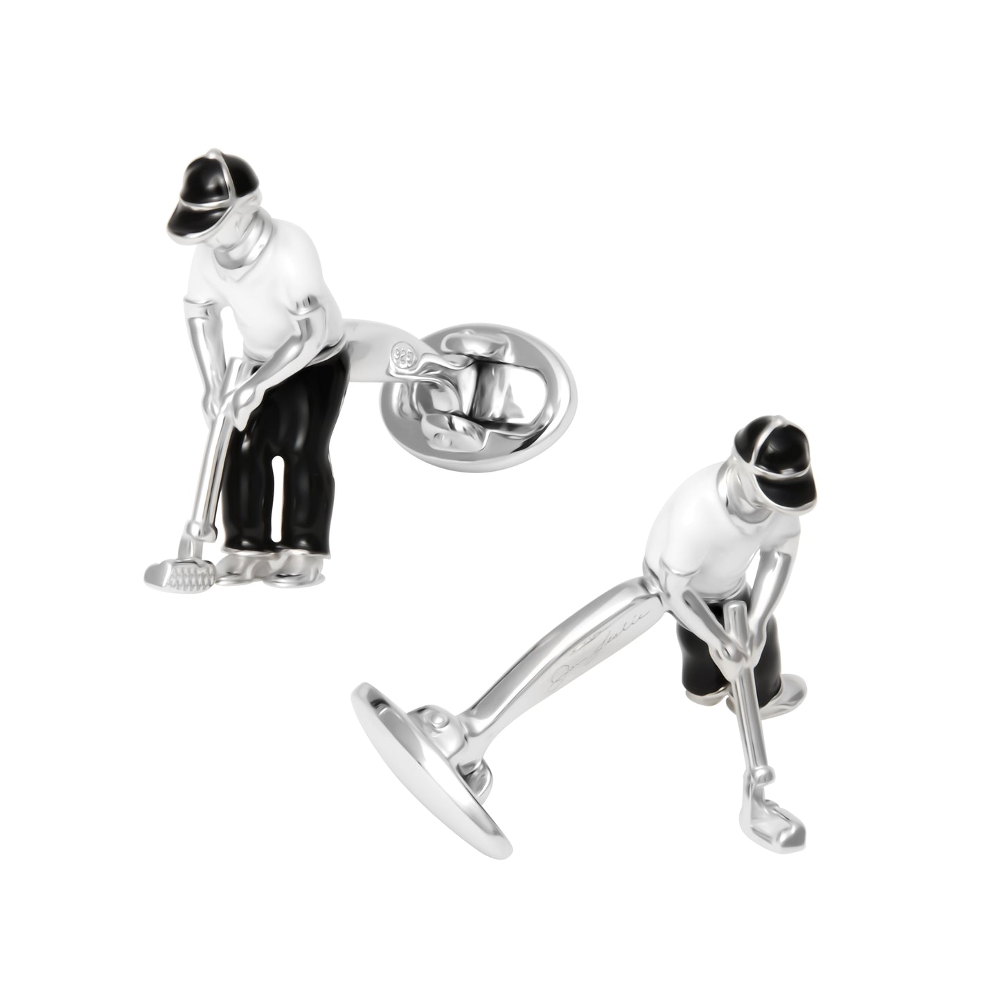 Putting Golfer Sterling Cufflinks