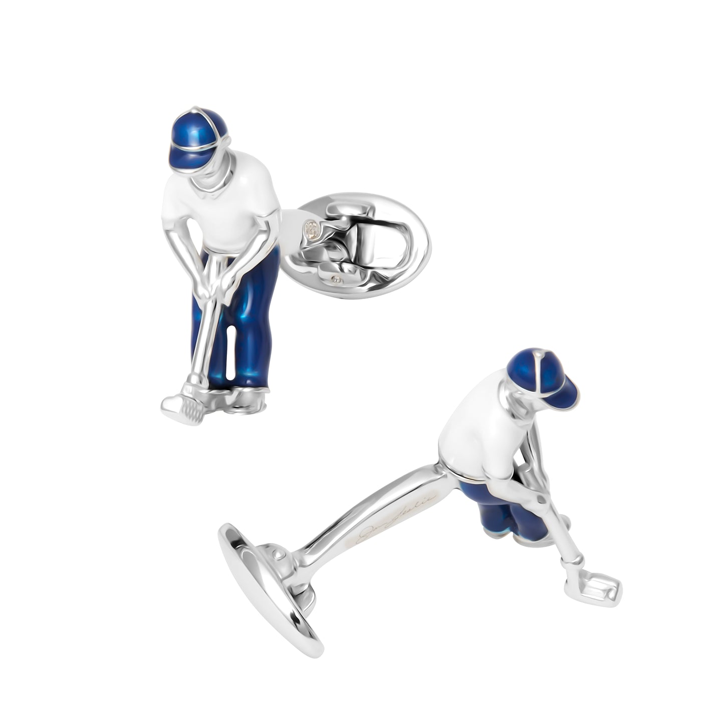 Putting Golfer Sterling Cufflinks