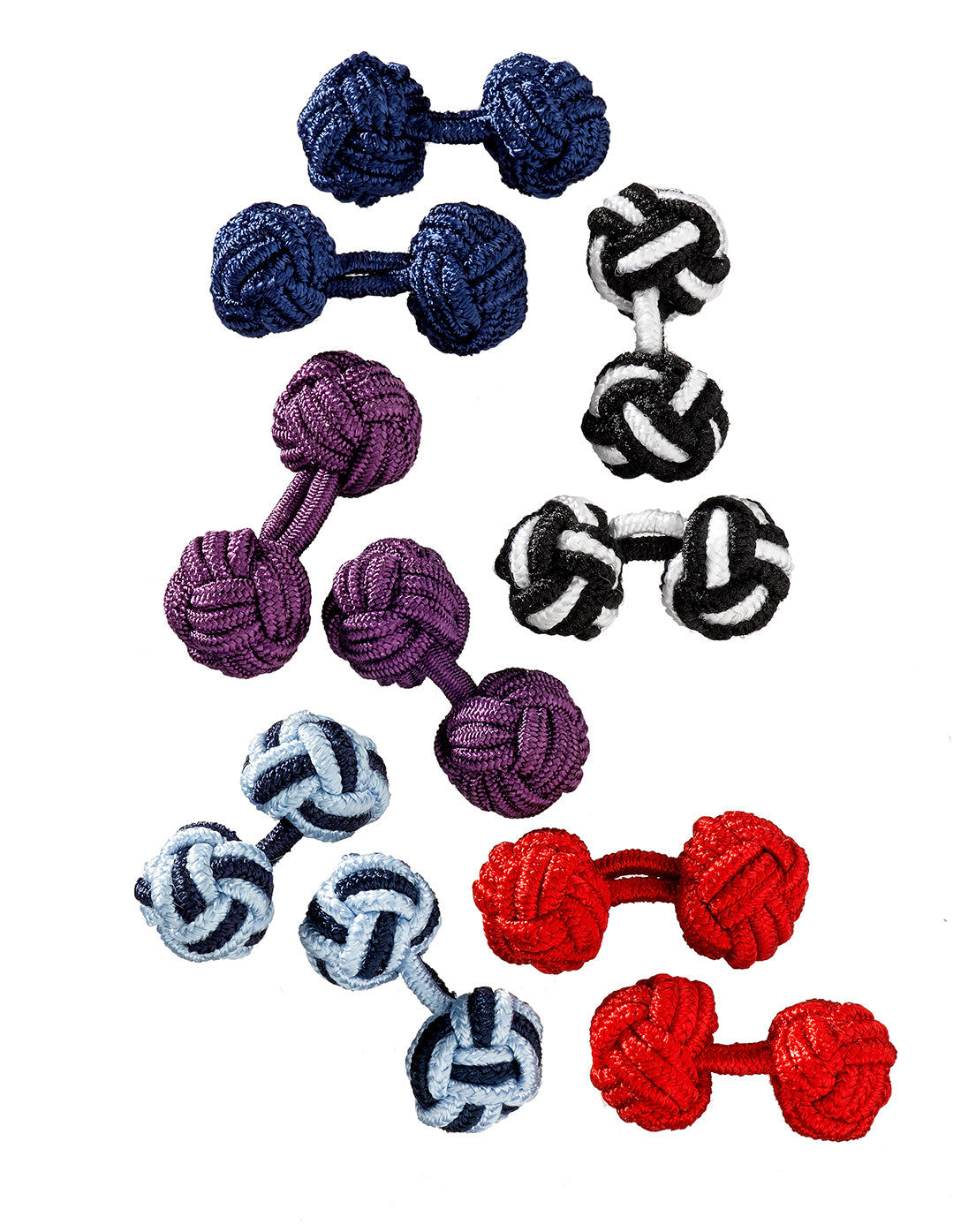 Silk Knot Cufflinks Assorted 15 pack