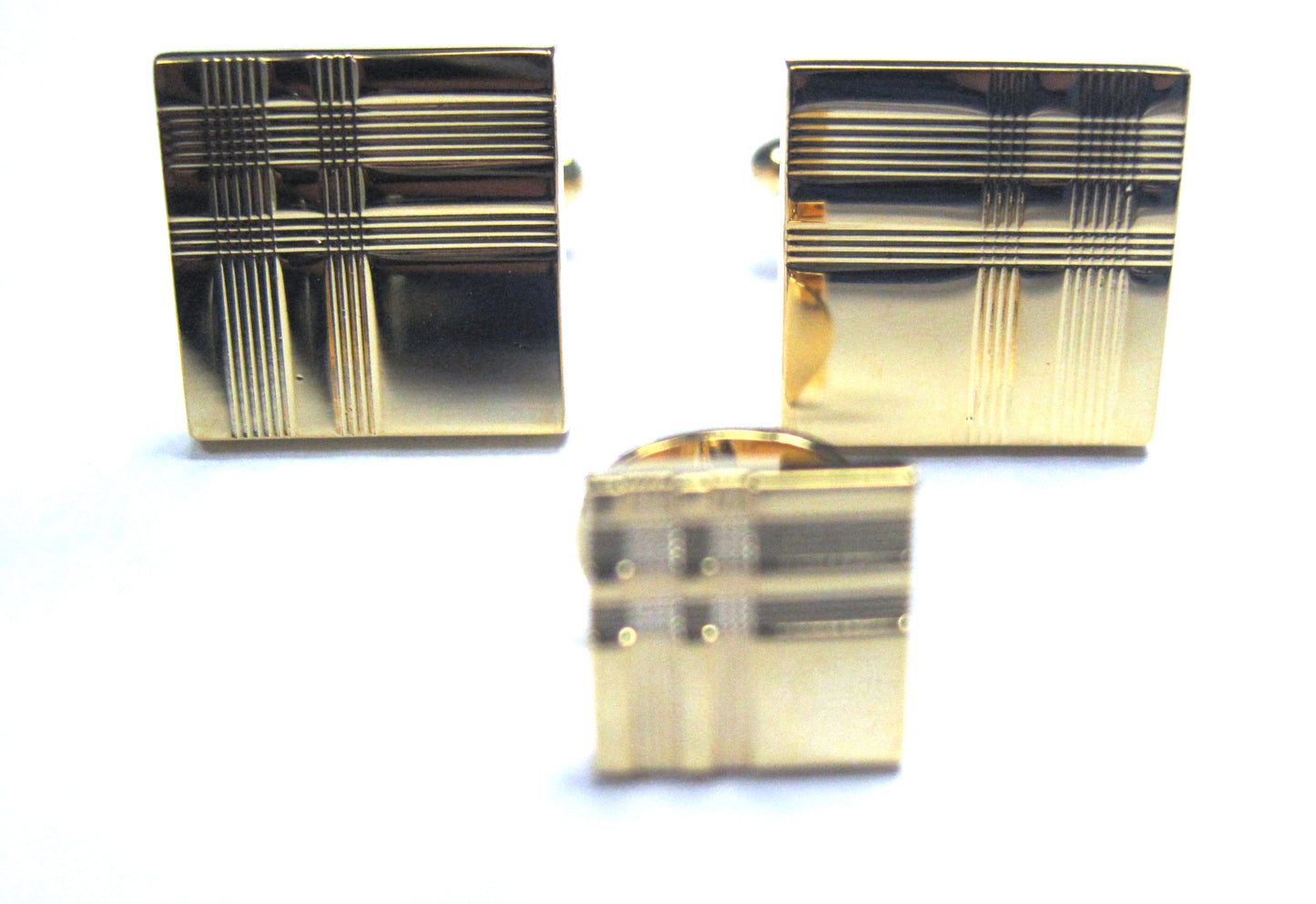 Tartan Plaid Sterling Stud Set