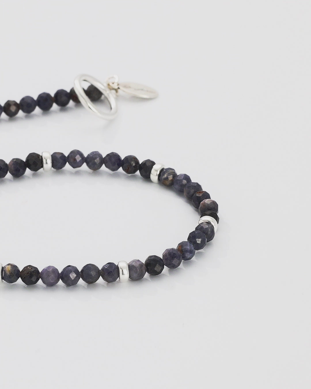 360 degree video of the Blue Sapphire Beaded Necklace with Sterling Silver Accents and Toggle Closure. Jan Leslie Cufflinks and Accessories.