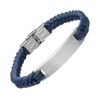 Jan Leslie ID Bracelet in blue nylon I Jan Leslie Cufflinks and Accessories. 