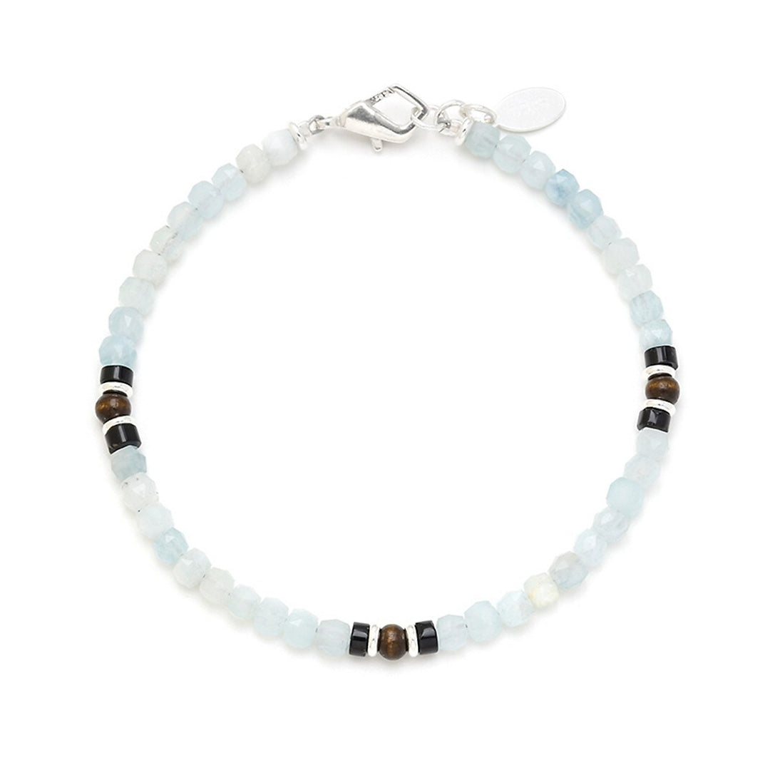 Opal Bead Bracelet with Wood and Sterling Silver Spacers I Jan Leslie Cufflinks and Accessories.