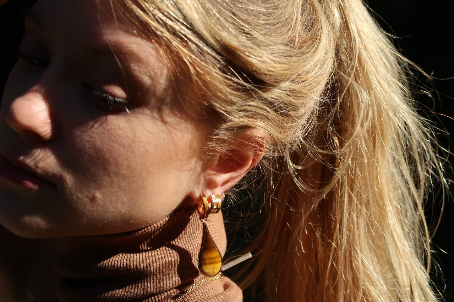 Koi Mother of Pearl Vermeil Sterling Earrings