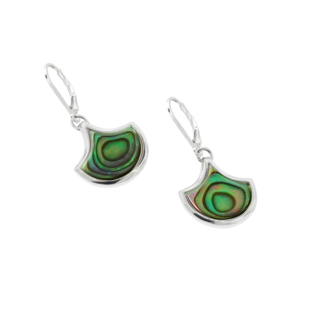 Koi Cascade Dangle Mother of Pearl Sterling Silver Earrings in abalone on silver I Jan Leslie Cufflinks and Accessories.